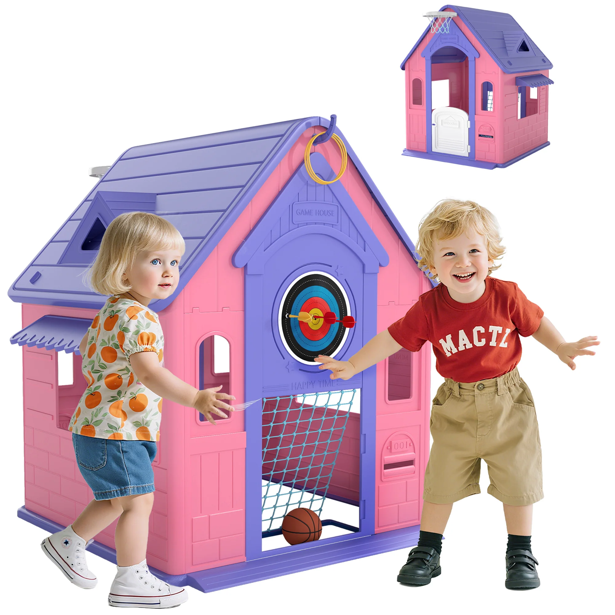 AIYAPLAY Playhouse For Kids Outdoor Indoor, 5 In 1 Garden House - Image 10