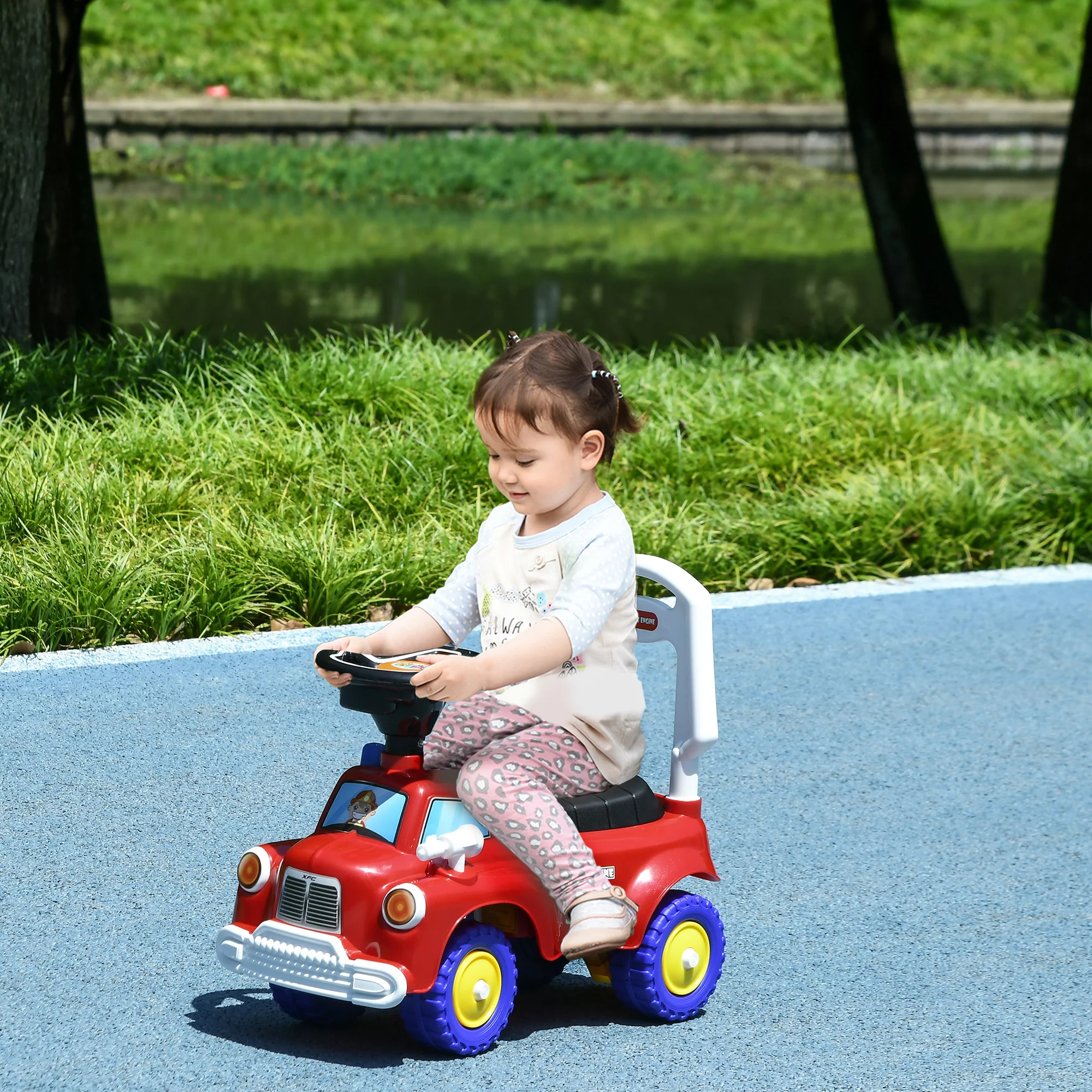AIYAPLAY Red Ride On Car Foot To Floor Design With Under Seat Storage - Image 3