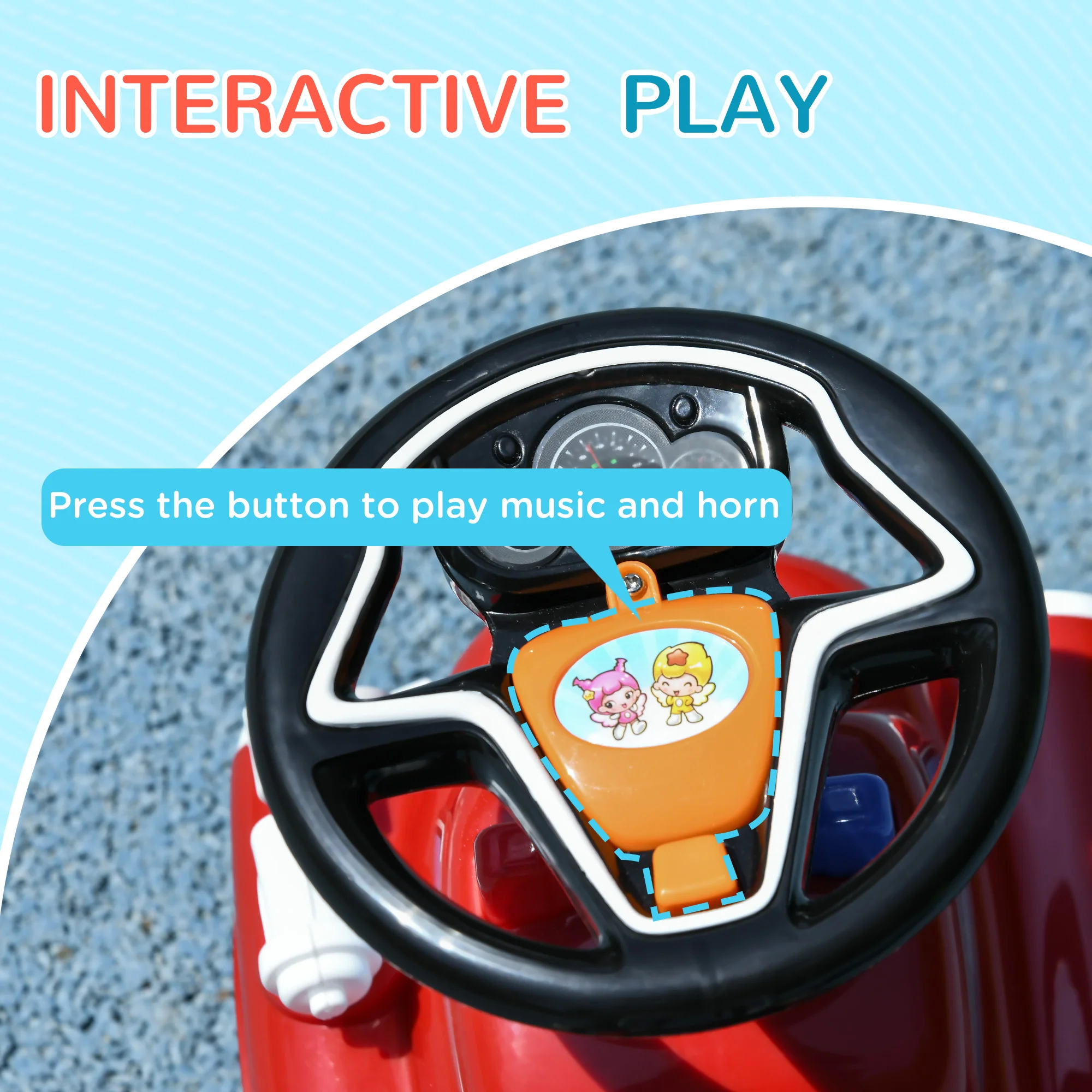 AIYAPLAY Red Ride On Car Foot To Floor Design With Under Seat Storage - Image 5