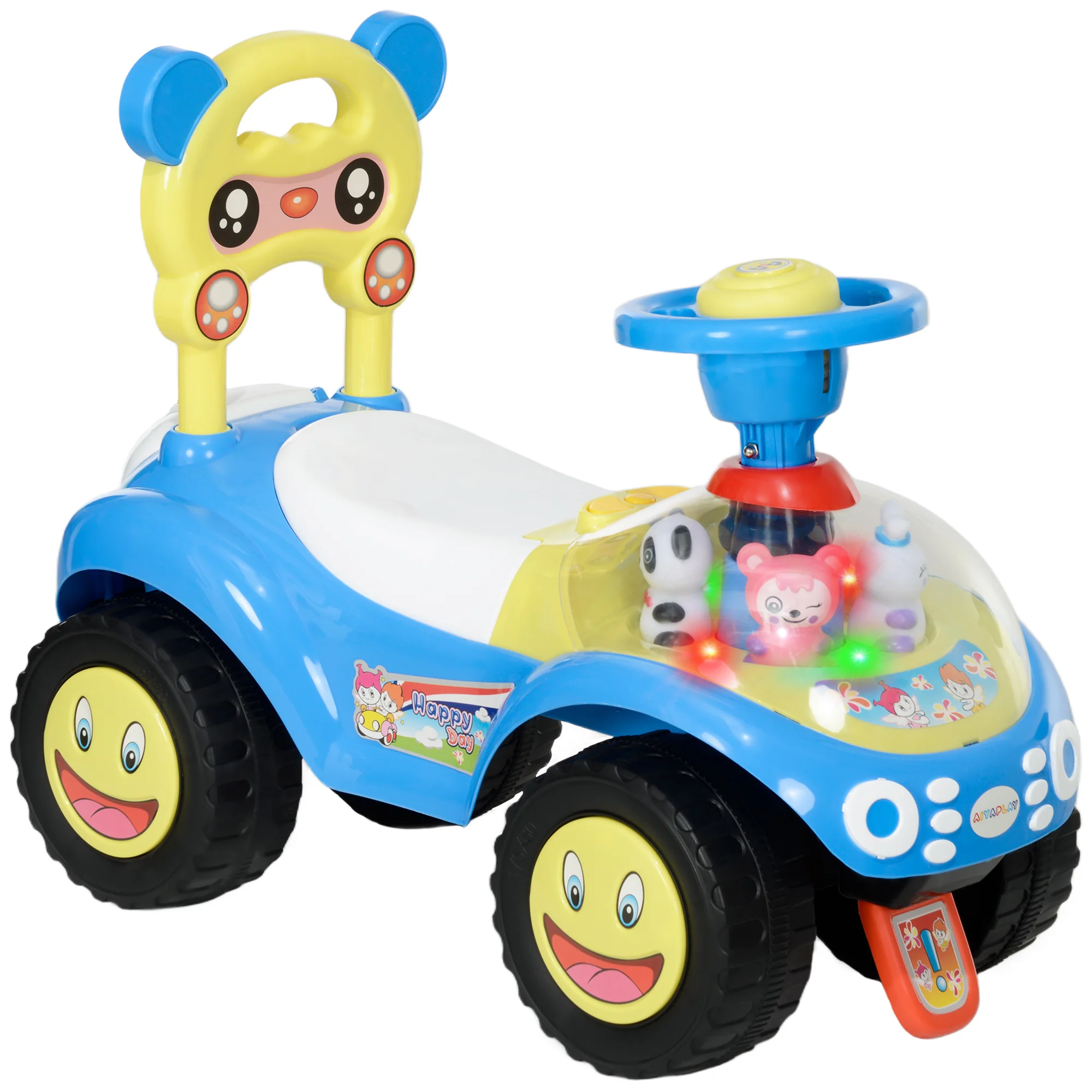 AIYAPLAY Ride on Toy, Foot to Floor Design with Music, Light, Horn, Pink - Image 11