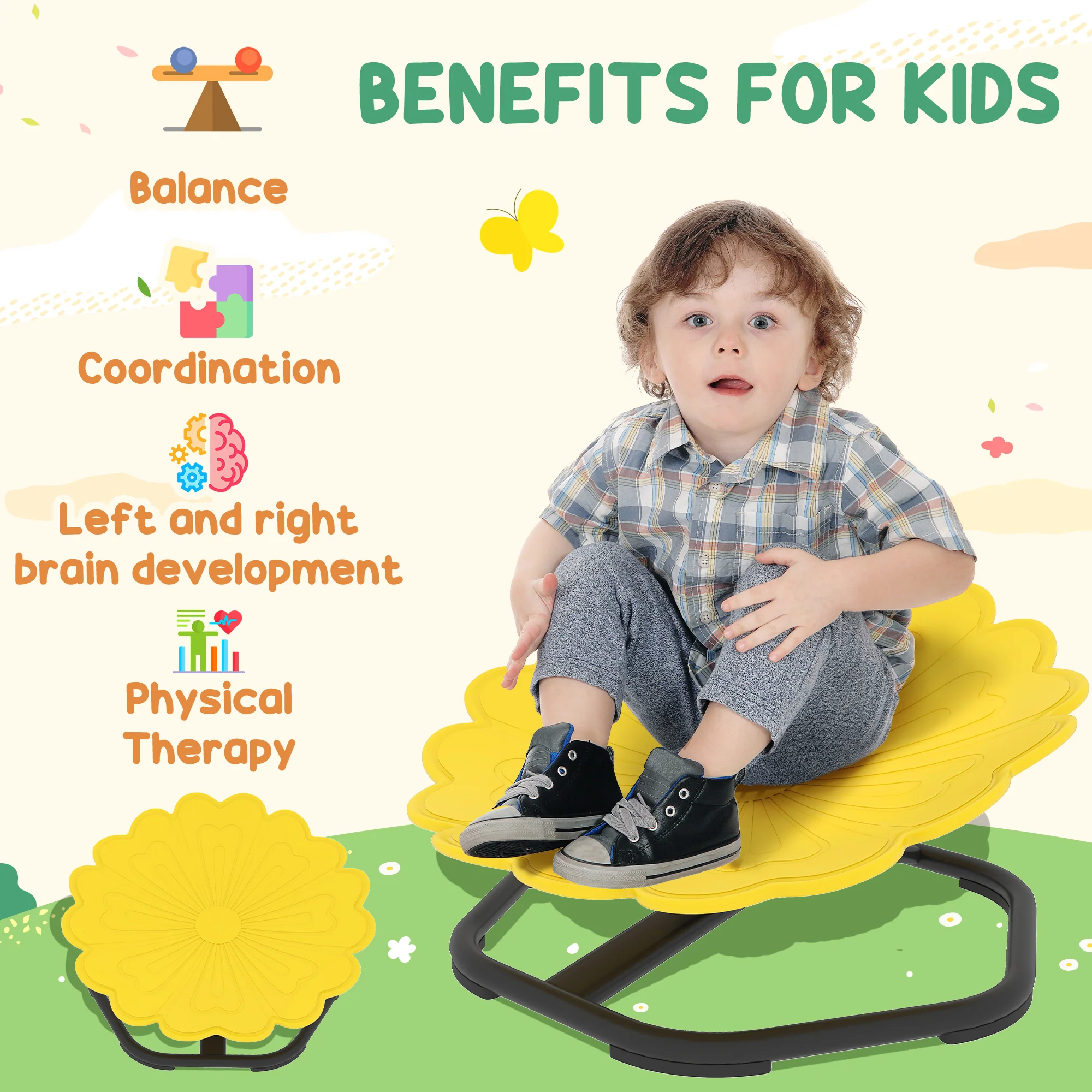 AIYAPLAY Sensory Spinning Chair, Kids Swivel Chair, - Image 12