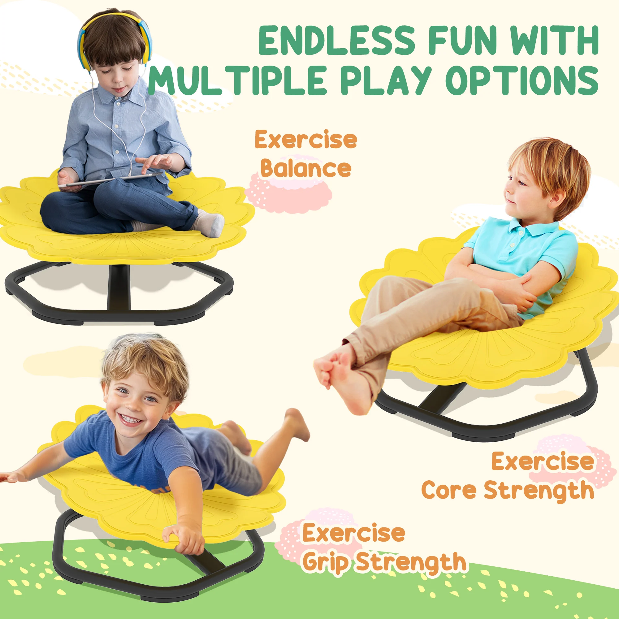 AIYAPLAY Sensory Spinning Chair, Kids Swivel Chair, - Image 15