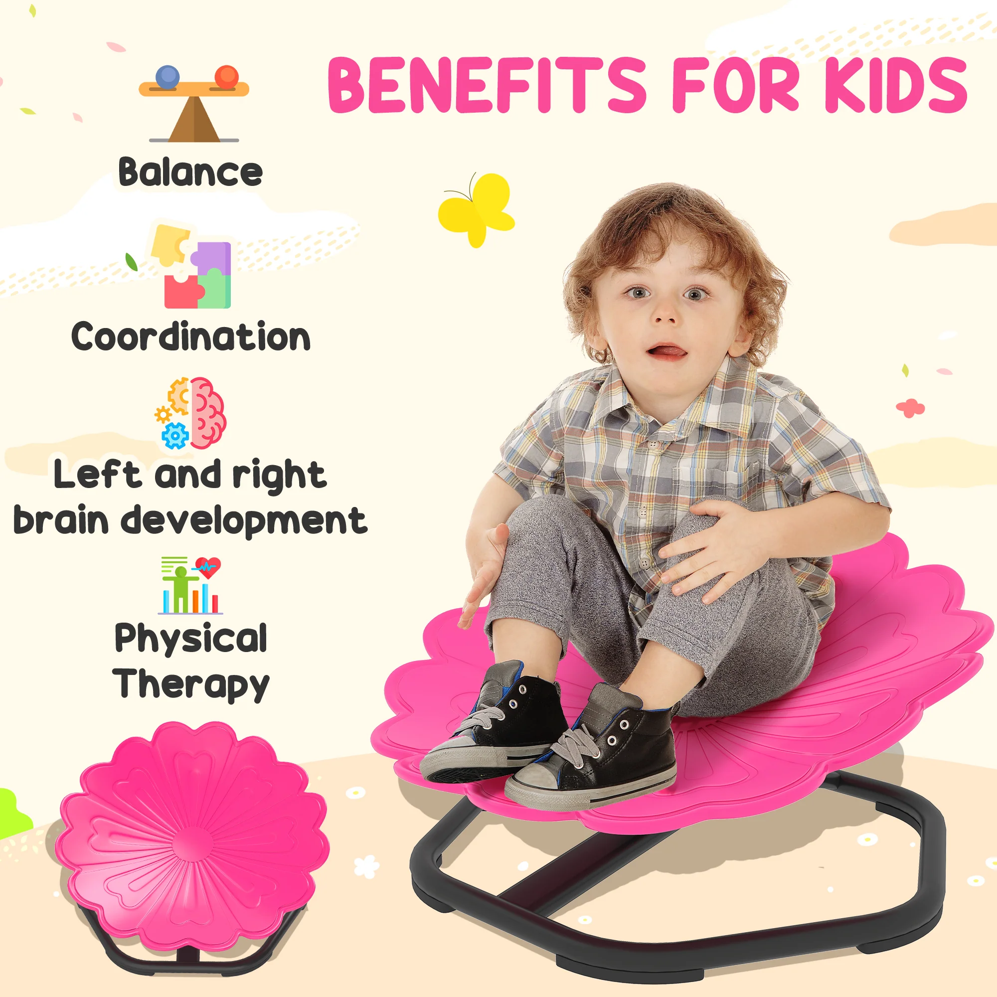 AIYAPLAY Sensory Spinning Chair, Kids Swivel Chair, - Image 3