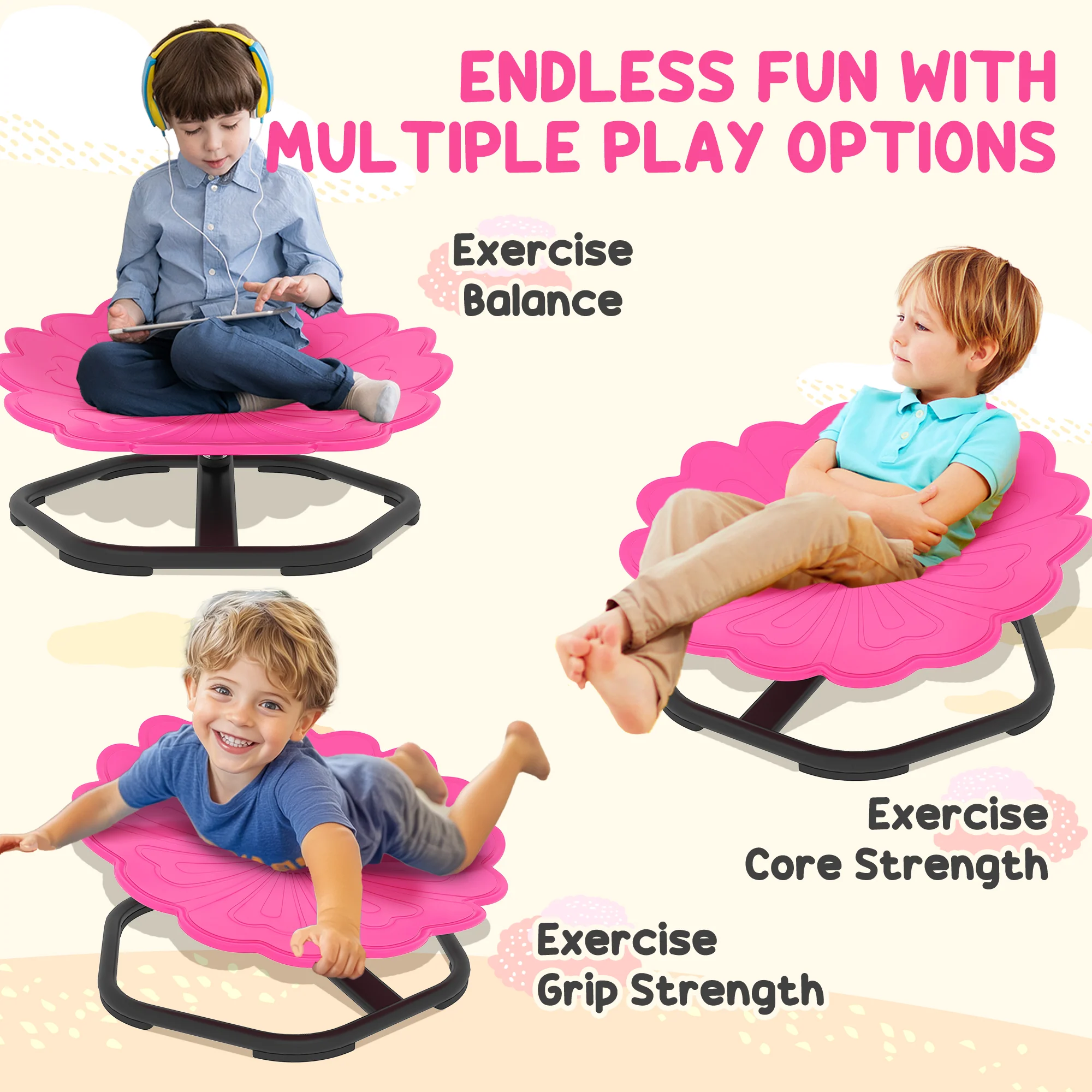AIYAPLAY Sensory Spinning Chair, Kids Swivel Chair, - Image 6