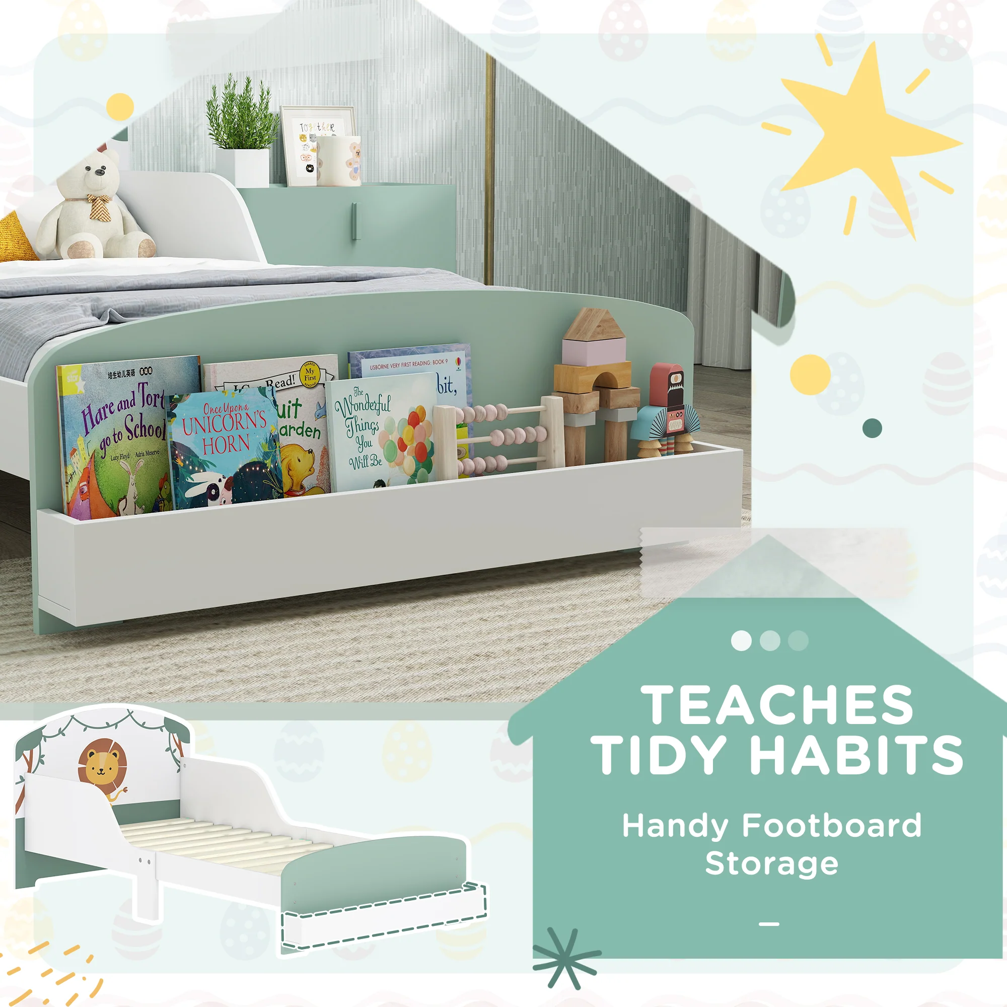 AIYAPLAY Toddler Bed Themed Kids Bed Frame With Storage - Image 6