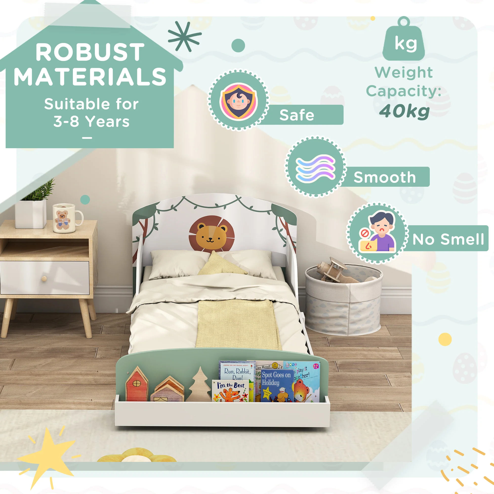 AIYAPLAY Toddler Bed Themed Kids Bed Frame With Storage - Image 7