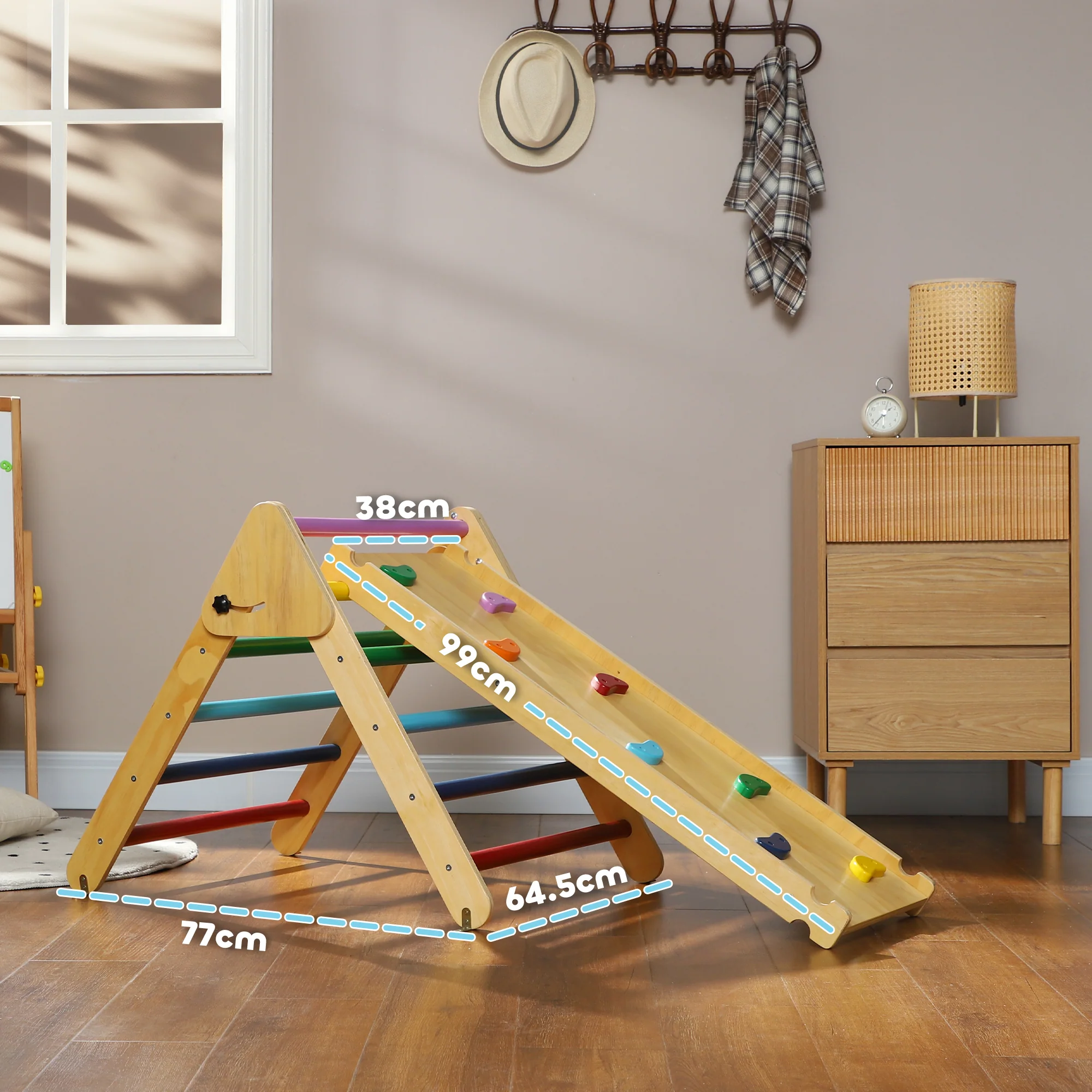 AIYAPLAY Toddler Climbing Frame, Wooden Indoor Pikler Triangle Set - Image 5