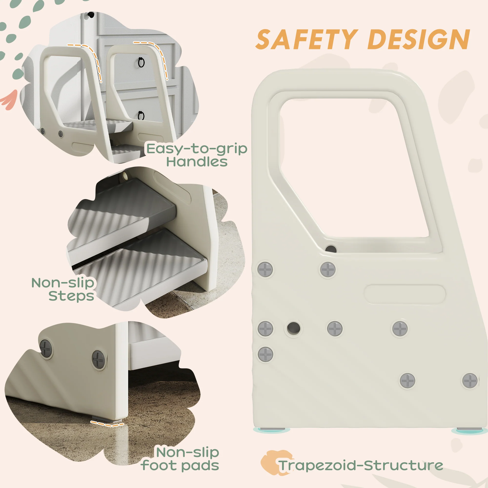 AIYAPLAY Toddler Tower, Adjustable 3 Step Kitchen Stool Helper For 2-5 Years - Image 6