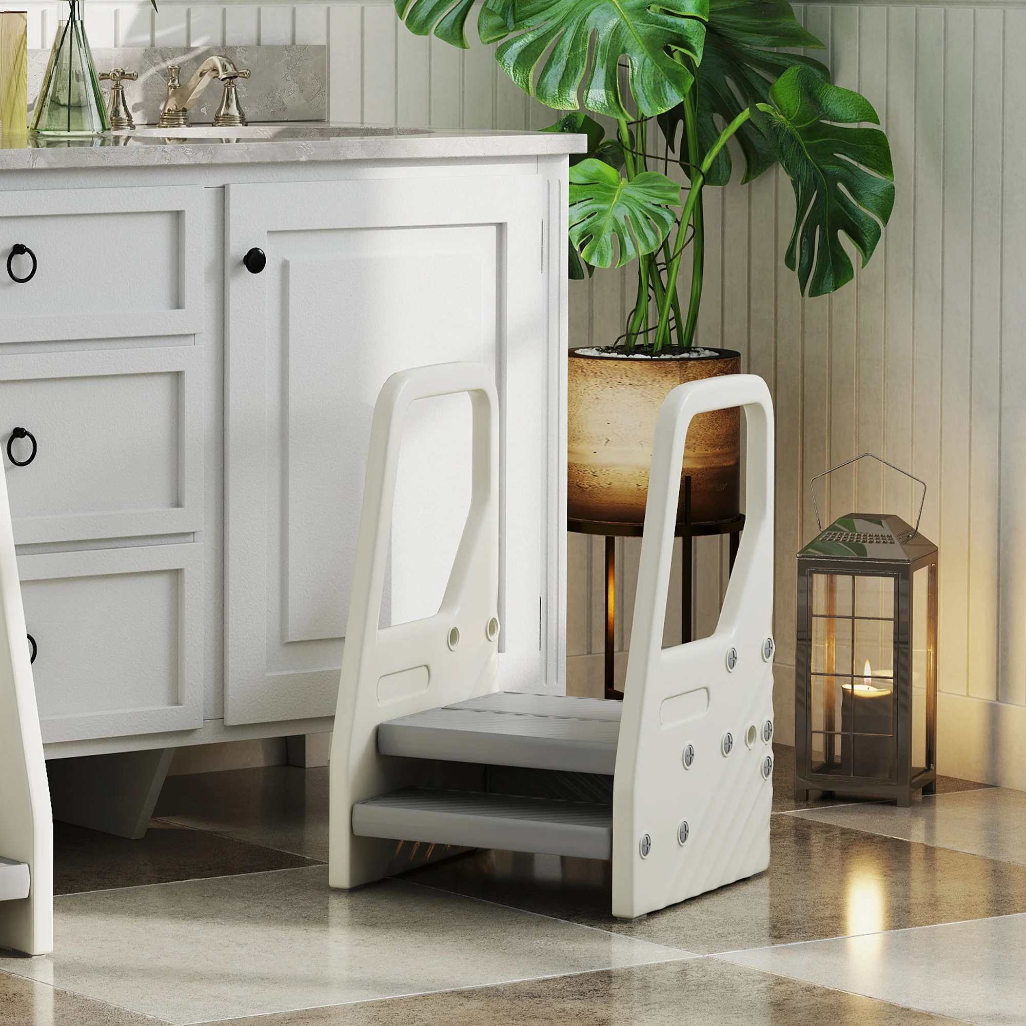 AIYAPLAY Toddler Tower, Adjustable 3 Step Kitchen Stool Helper For 2-5 Years - Image 8