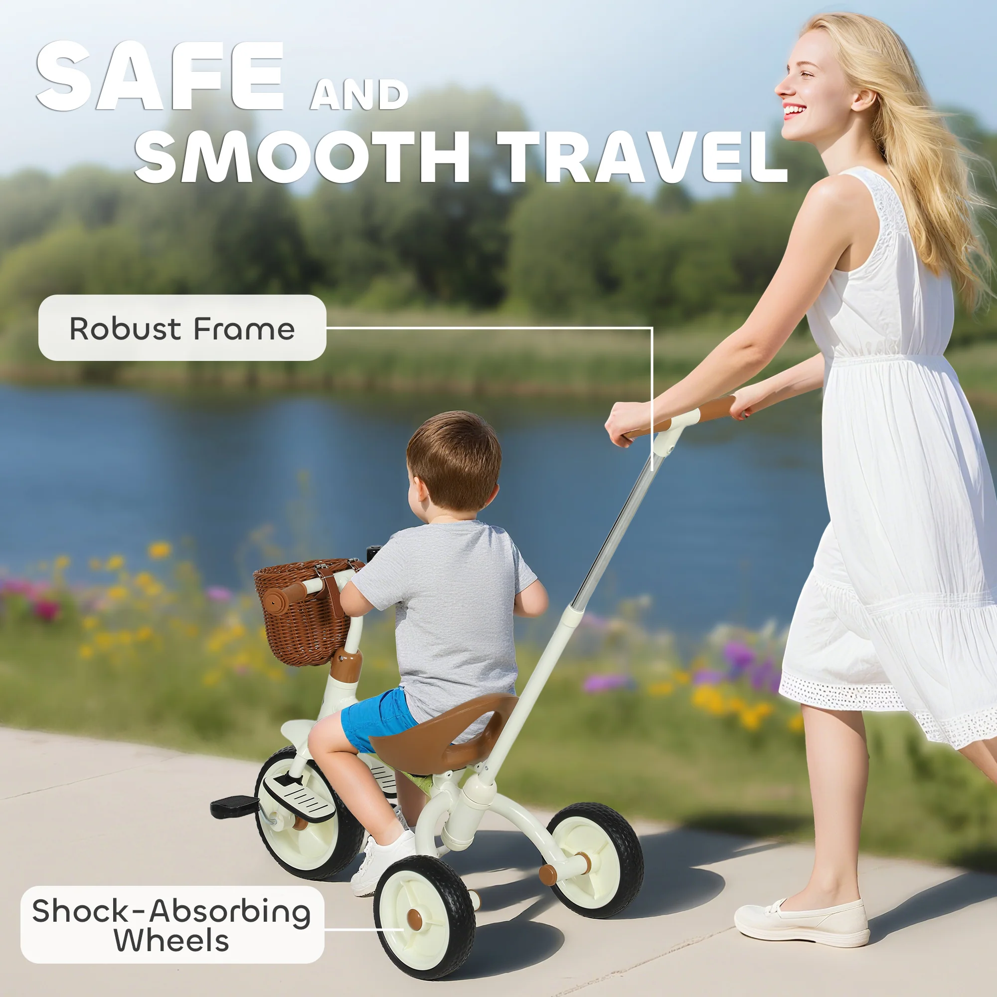 AIYAPLAY Toddler Trike With Adjustable Parent Handle Basket For Kids - Image 16