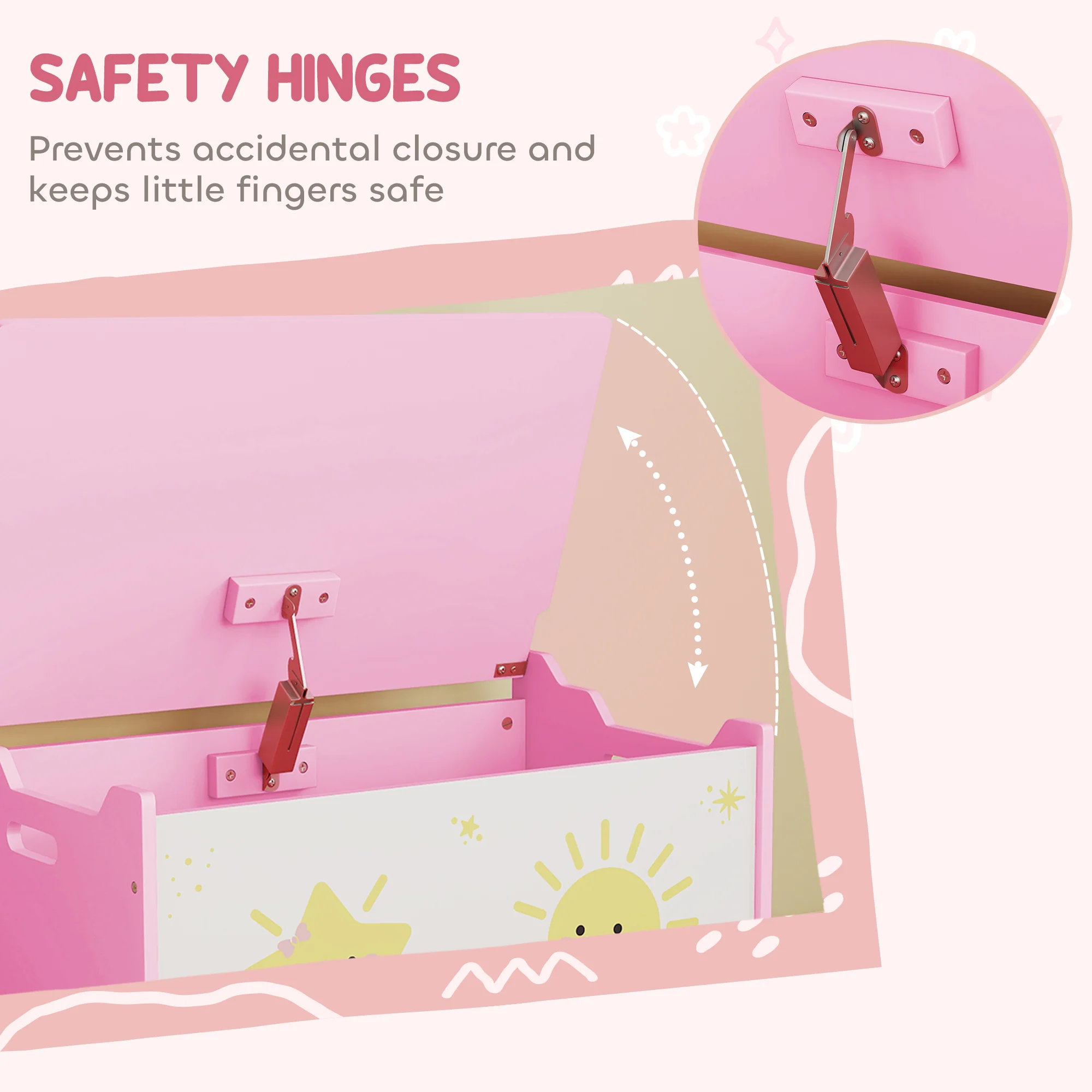 AIYAPLAY Toy Box With Lid, Safety Hinges For Kids, Nursery, Bedroom, - Image 13