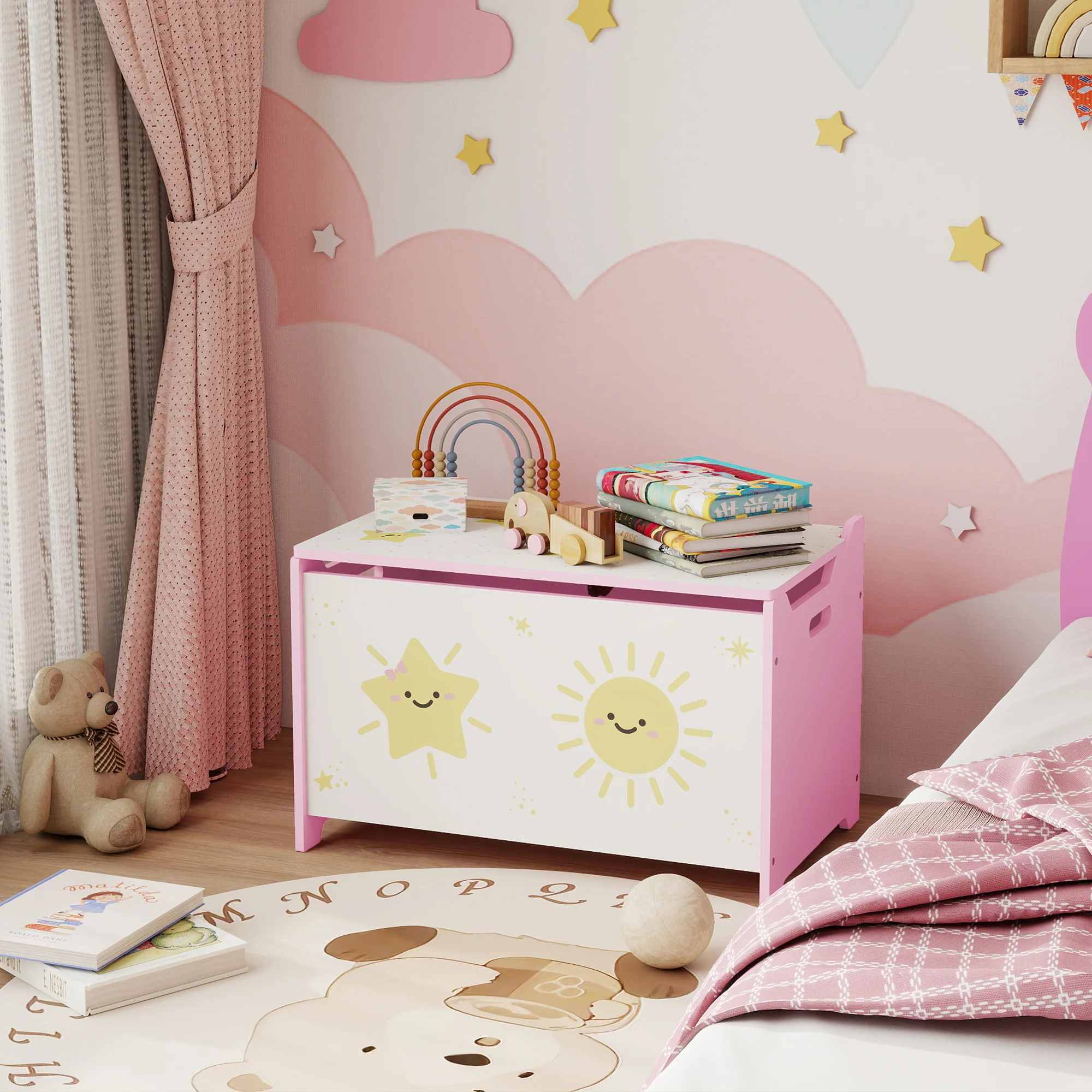 AIYAPLAY Toy Box With Lid, Safety Hinges For Kids, Nursery, Bedroom, - Image 17