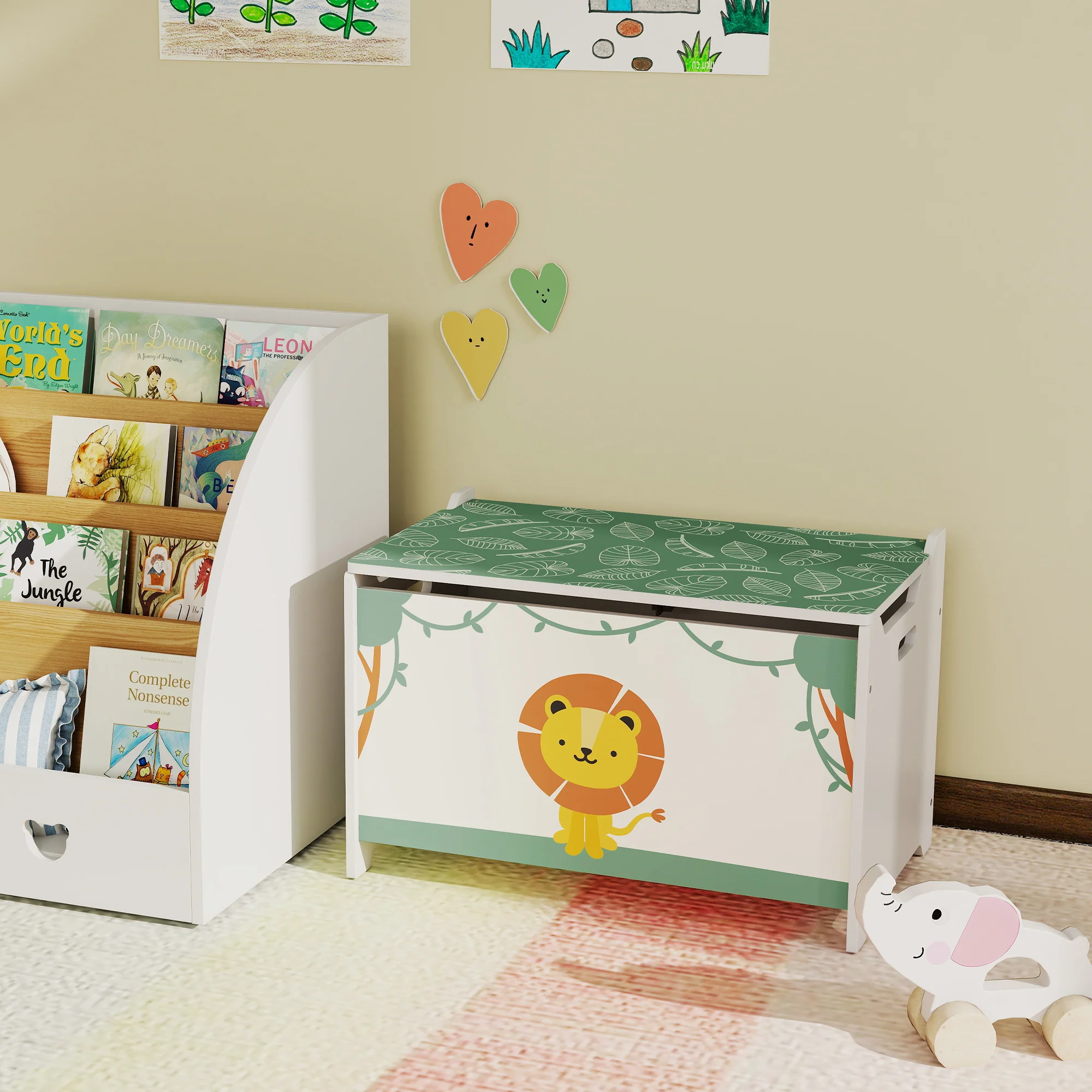 AIYAPLAY Toy Box With Lid, Safety Hinges For Kids, Nursery, Bedroom, - Image 8