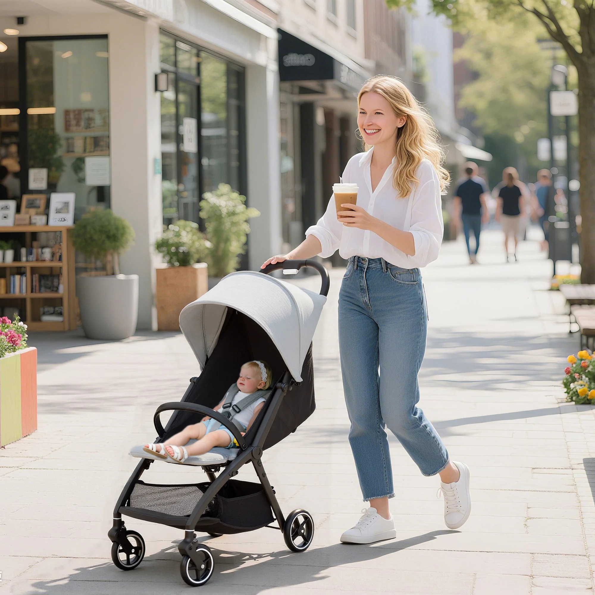 AIYAPLAY Travel Stroller With Easy Folding, Lightweight Pushchair - Image 11