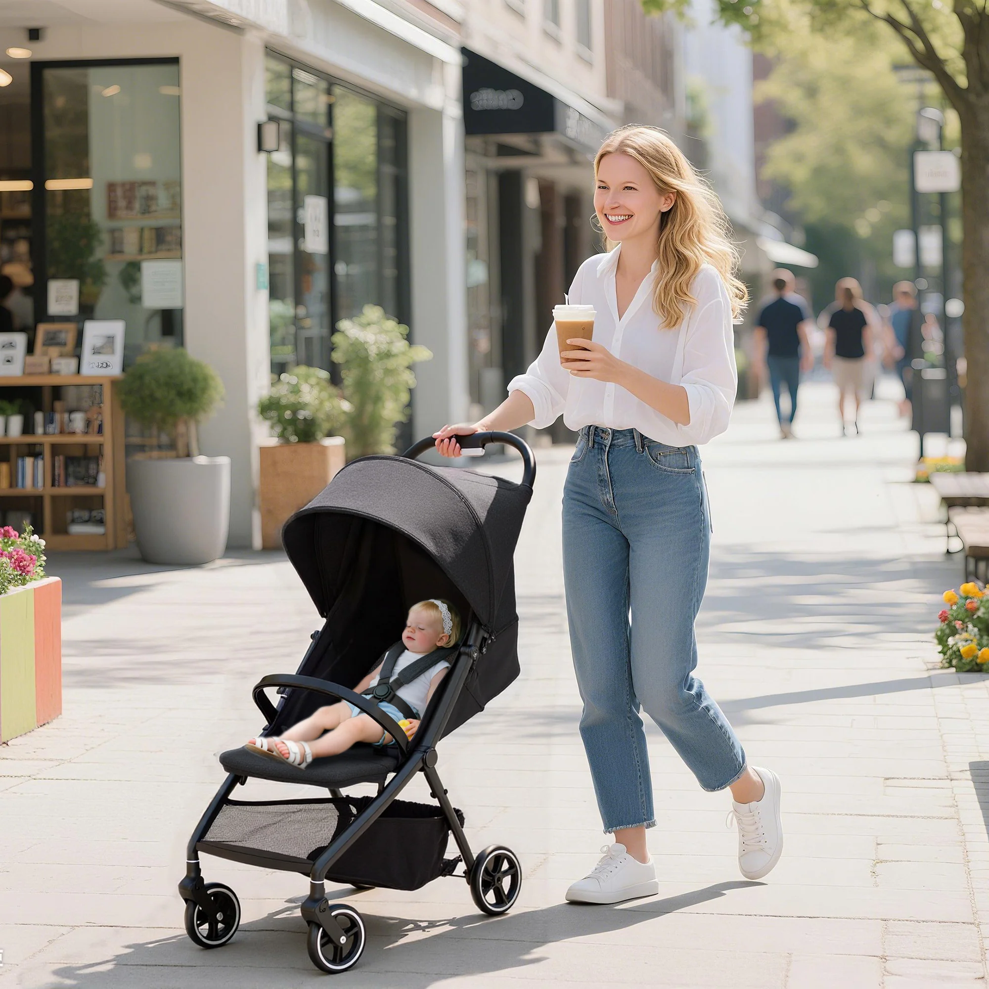 AIYAPLAY Travel Stroller With Easy Folding, Lightweight Pushchair - Image 2