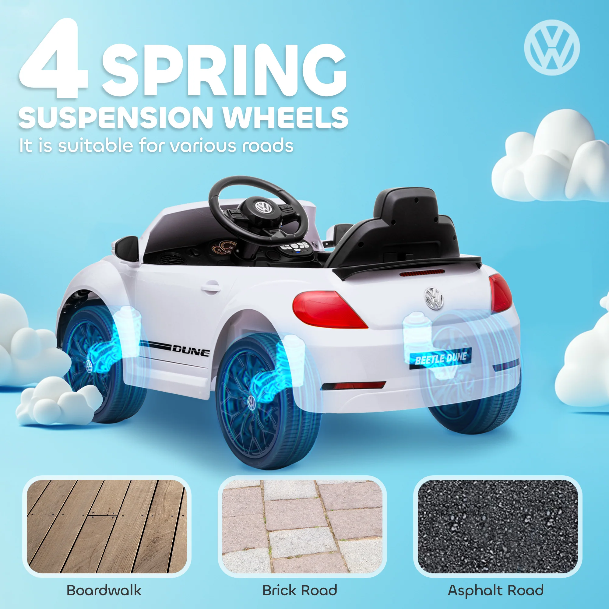 AIYAPLAY Volkswagen Beetle Licensed 12V Ride On Car W/ Remote Control - Image 13