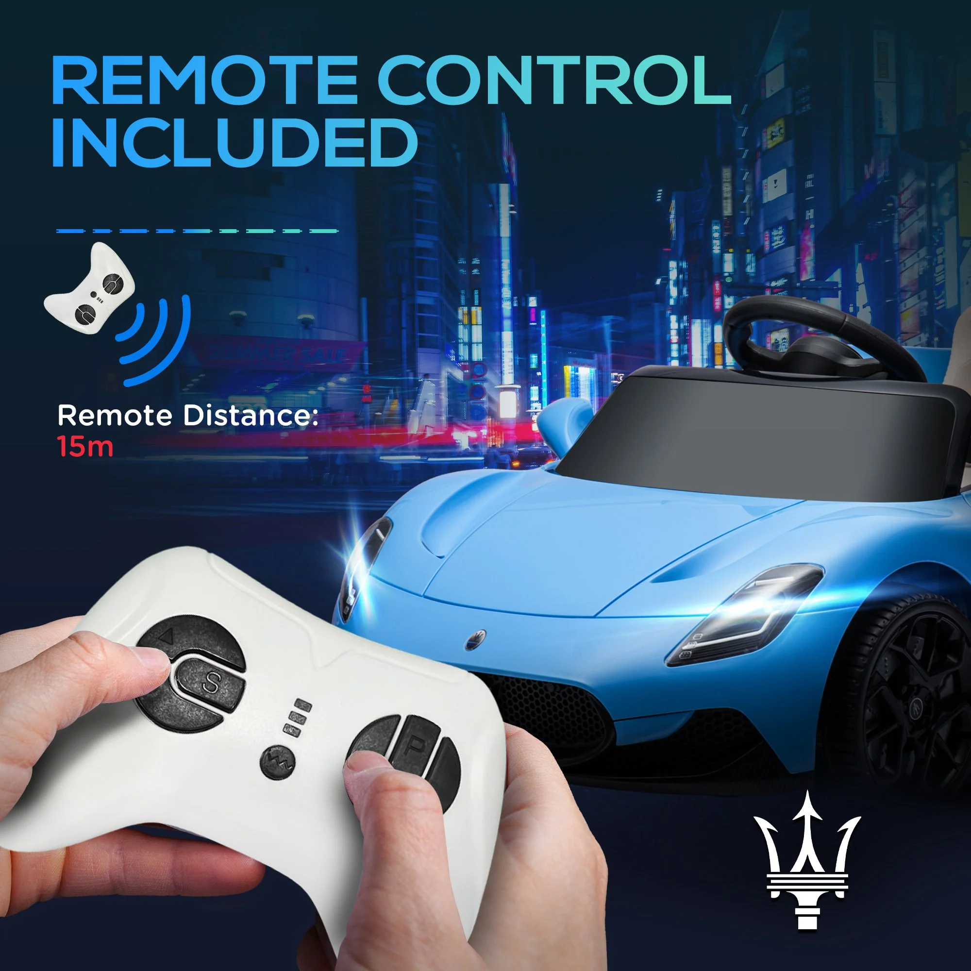 AIYAPLAY White Maserati MC20 Licensed 12V Kids Ride On Car W/ Remote - Image 15
