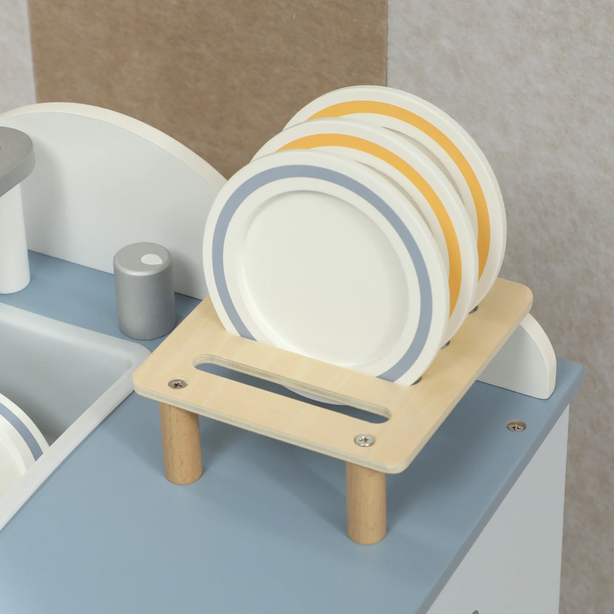 AIYAPLAY Wooden Dishwasher Playset, Kitchen Sink Toys with Accessories - Image 8