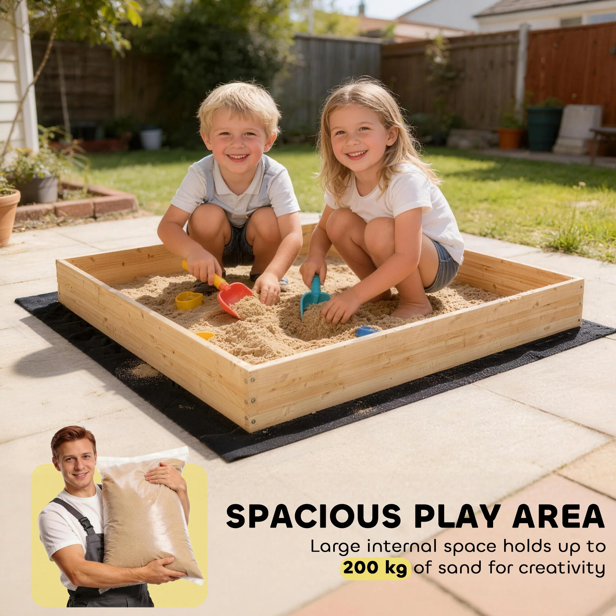 AIYAPLAY Wooden Sandbox With Digger 360° Swivel Seat - Image 7