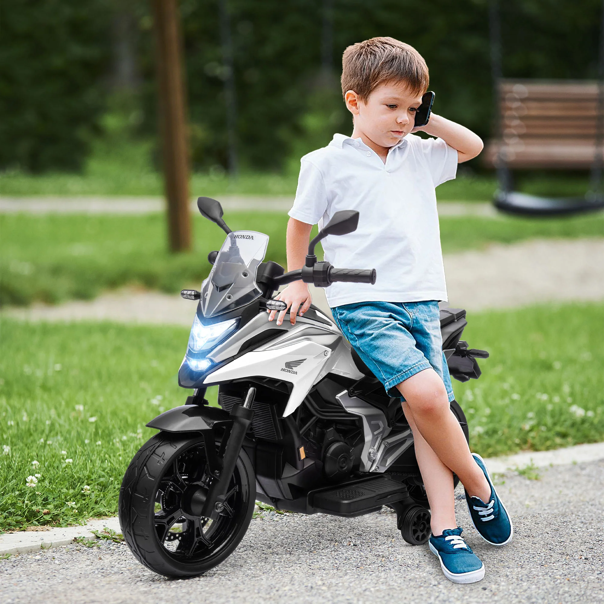 AIYAPLAY Honda Licensed 12V Kids Electric Motorbike W/ Music Headlights - Image 20