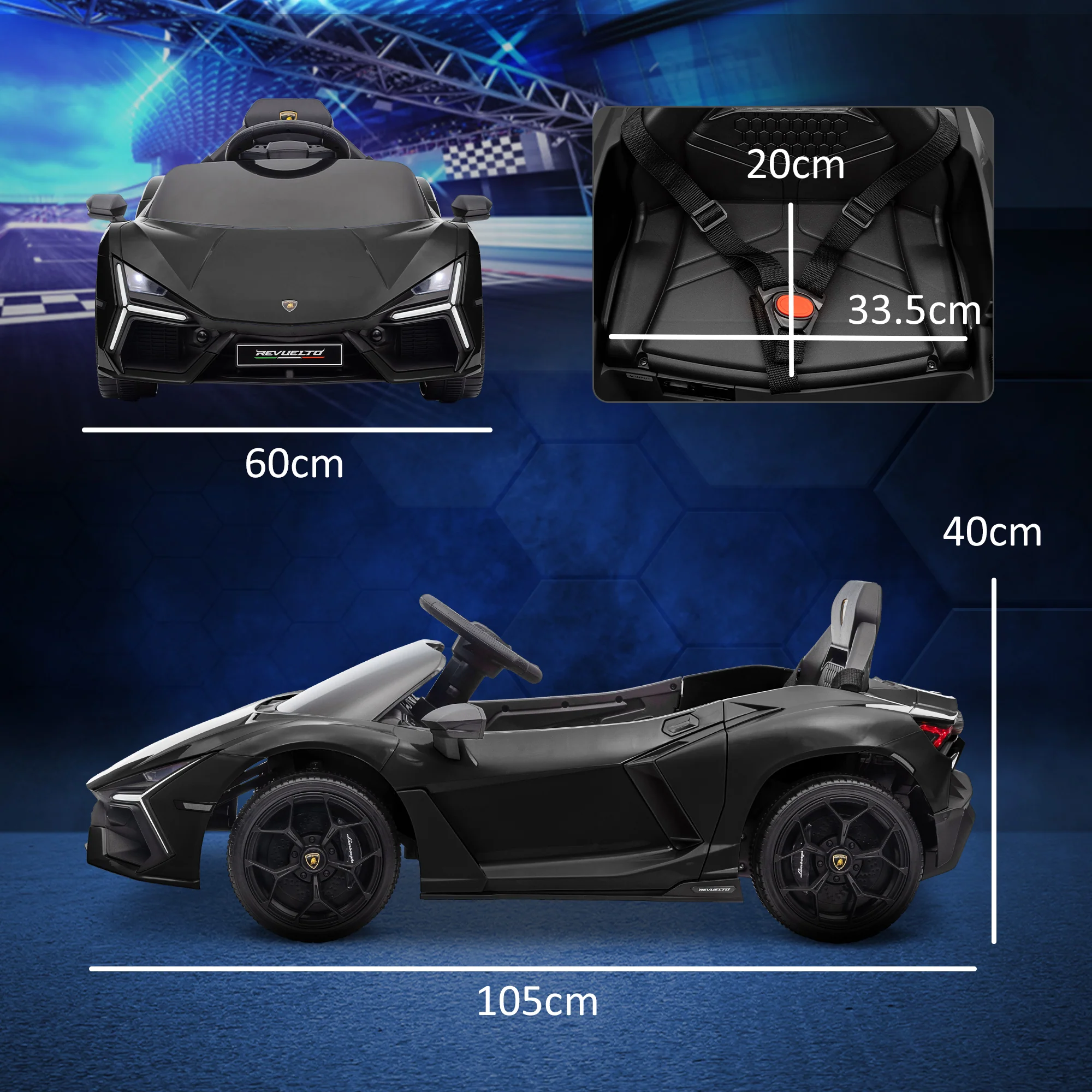 AIYAPLAY Lamborghini Revuelto Licensed Ride On Car W/ Suspension - Image 14