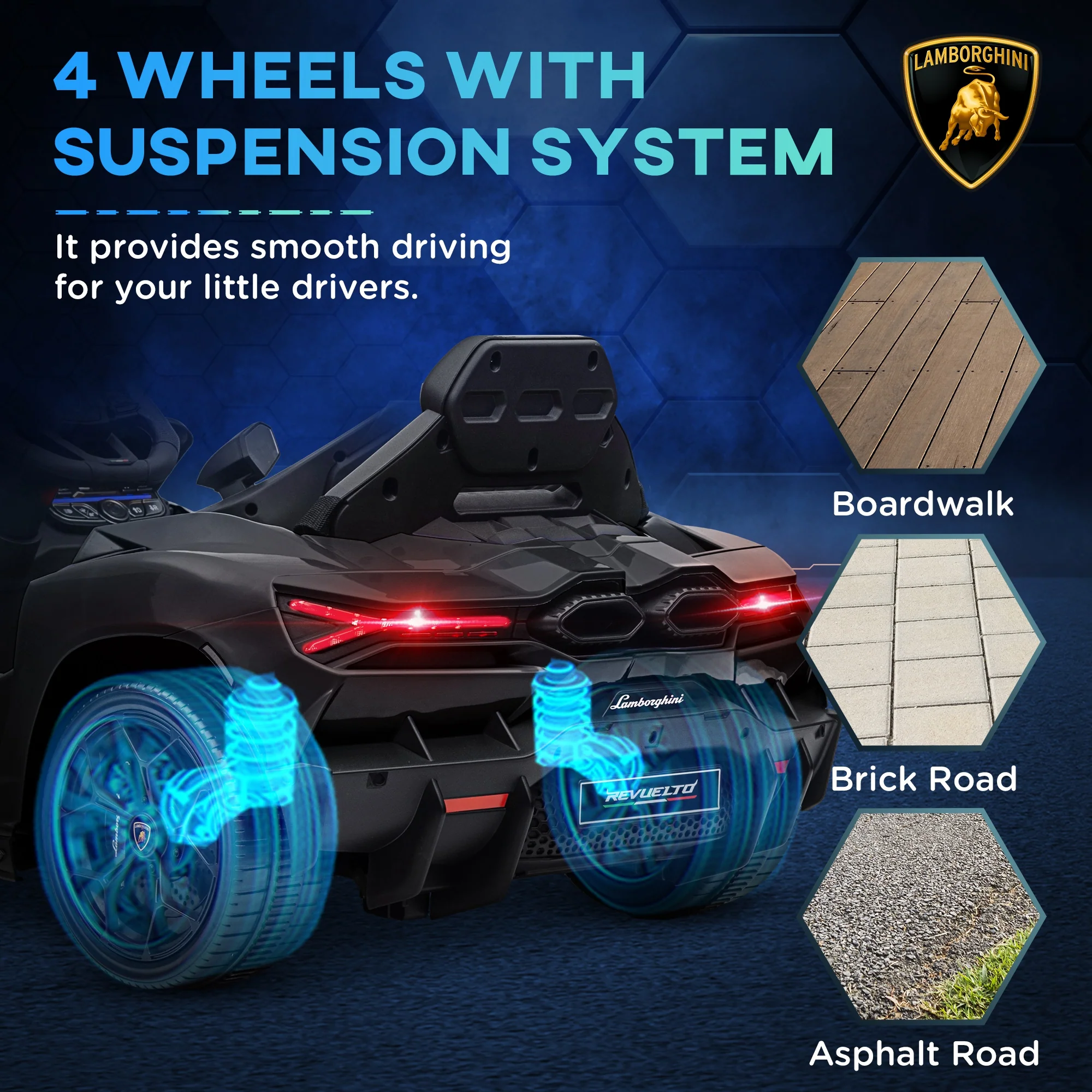 AIYAPLAY Lamborghini Revuelto Licensed Ride On Car W/ Suspension - Image 15