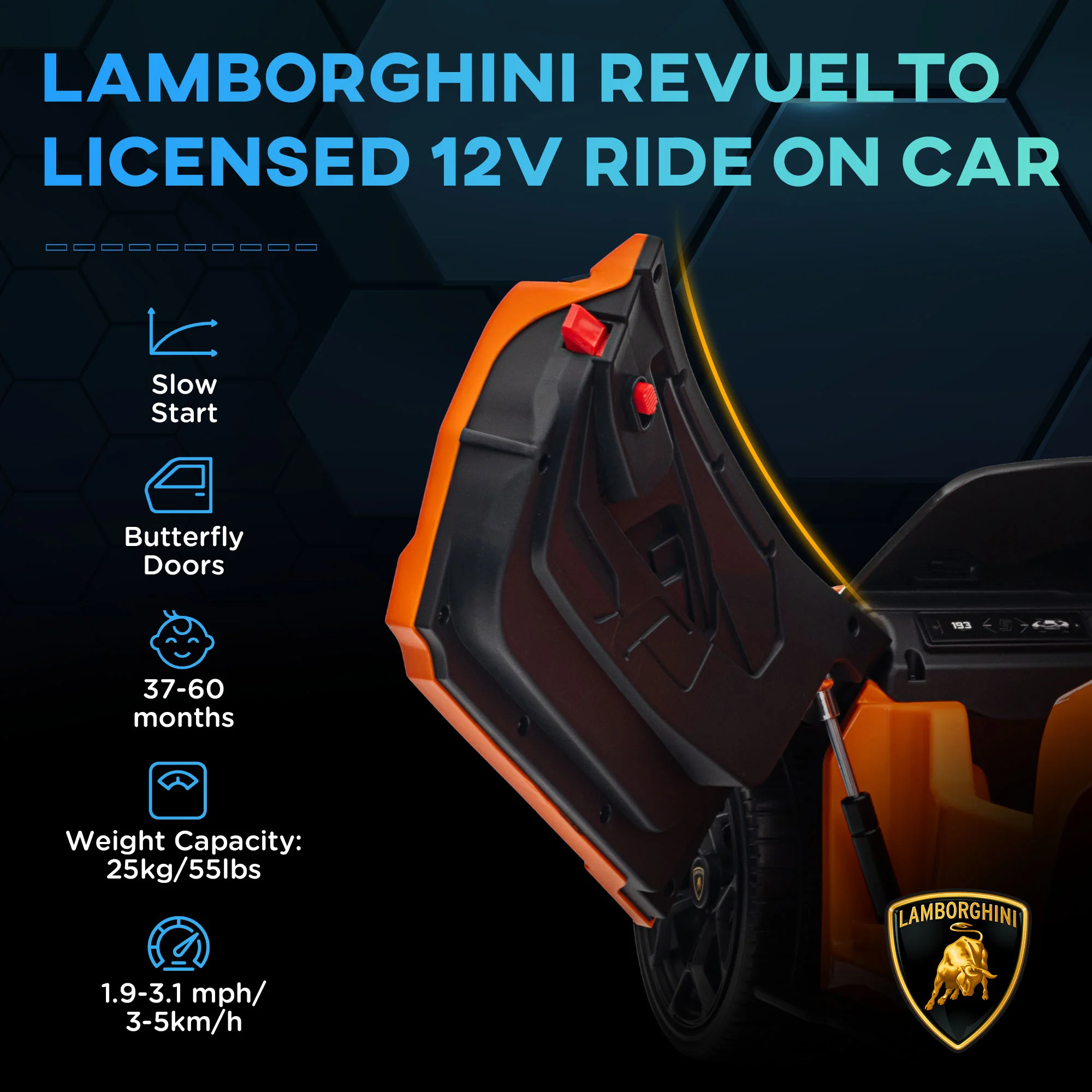 AIYAPLAY Lamborghini Revuelto Licensed Ride On Car W/ Suspension - Image 21