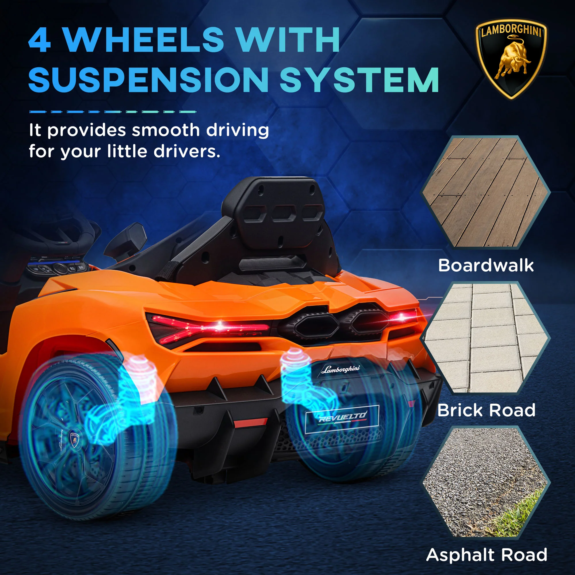 AIYAPLAY Lamborghini Revuelto Licensed Ride On Car W/ Suspension - Image 24