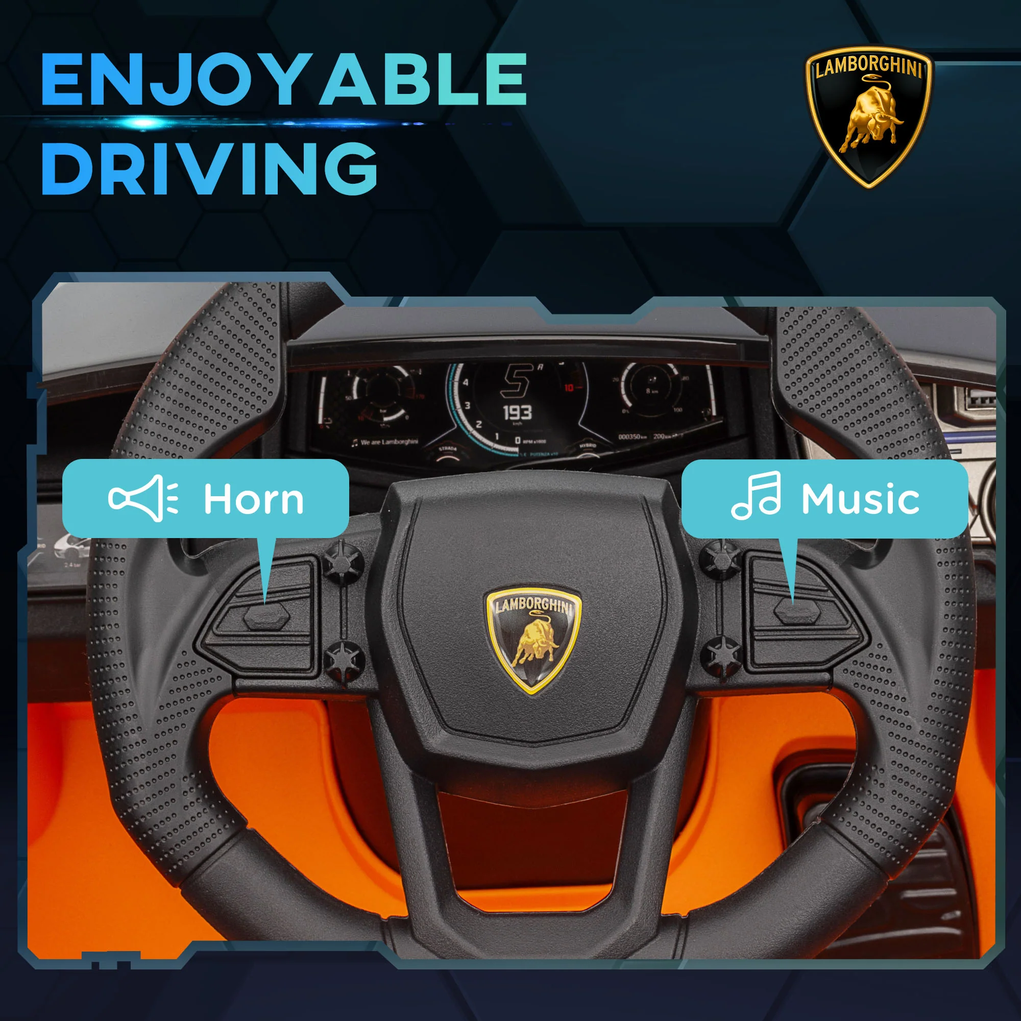 AIYAPLAY Lamborghini Revuelto Licensed Ride On Car W/ Suspension - Image 25