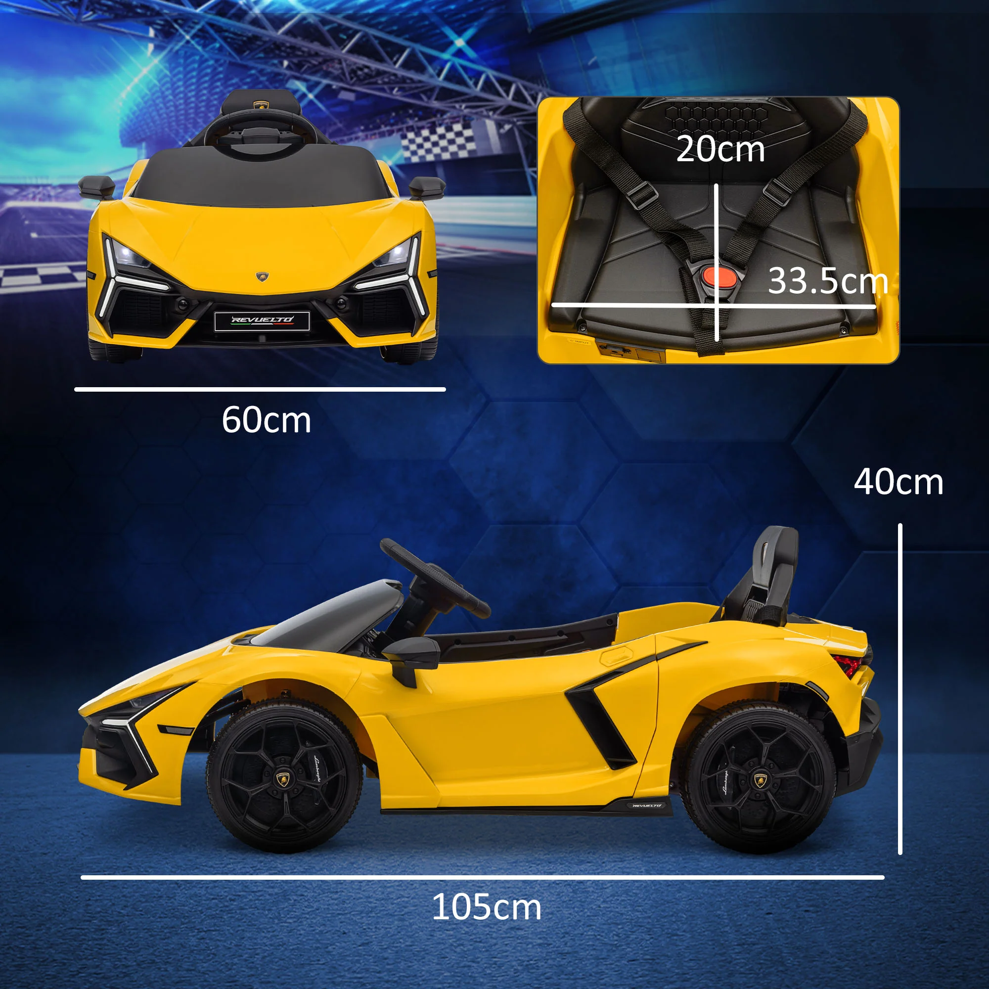 AIYAPLAY Lamborghini Revuelto Licensed Ride On Car W/ Suspension - Image 5