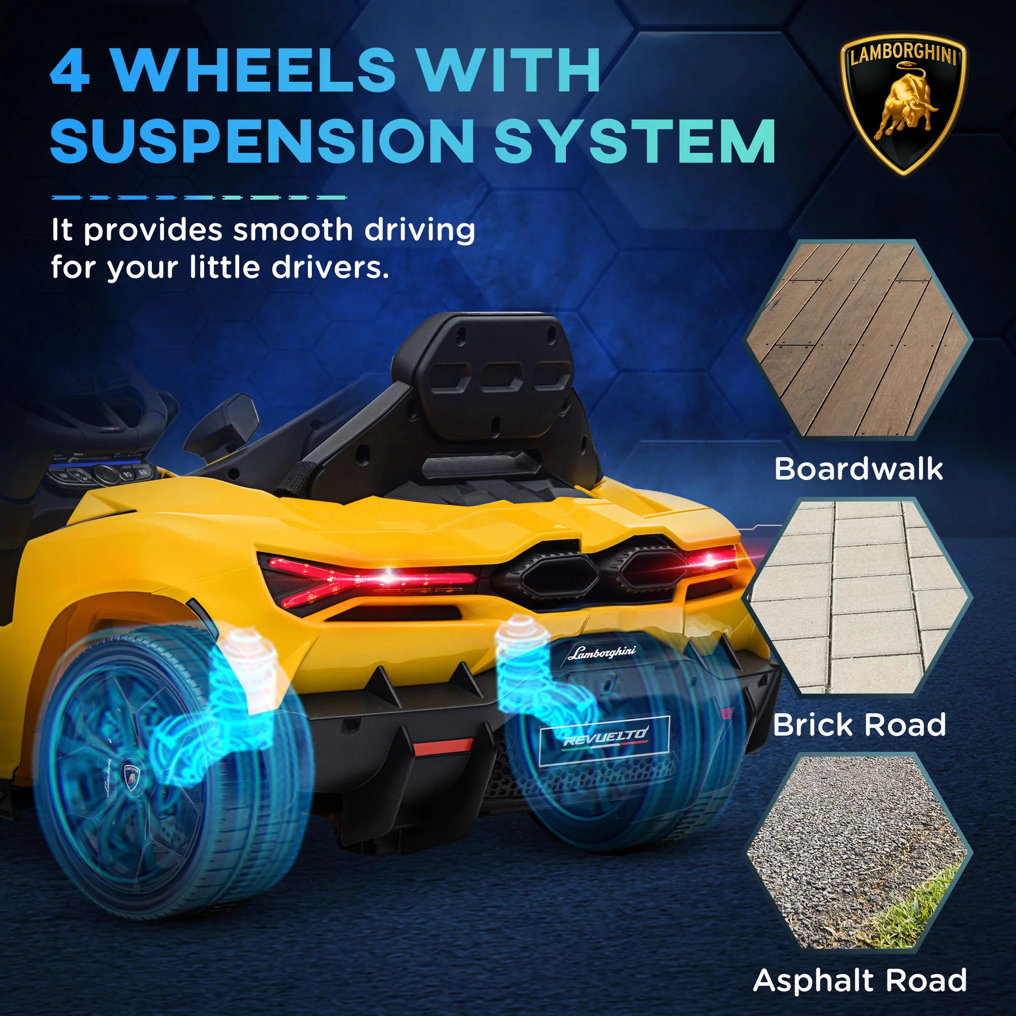 AIYAPLAY Lamborghini Revuelto Licensed Ride On Car W/ Suspension - Image 6