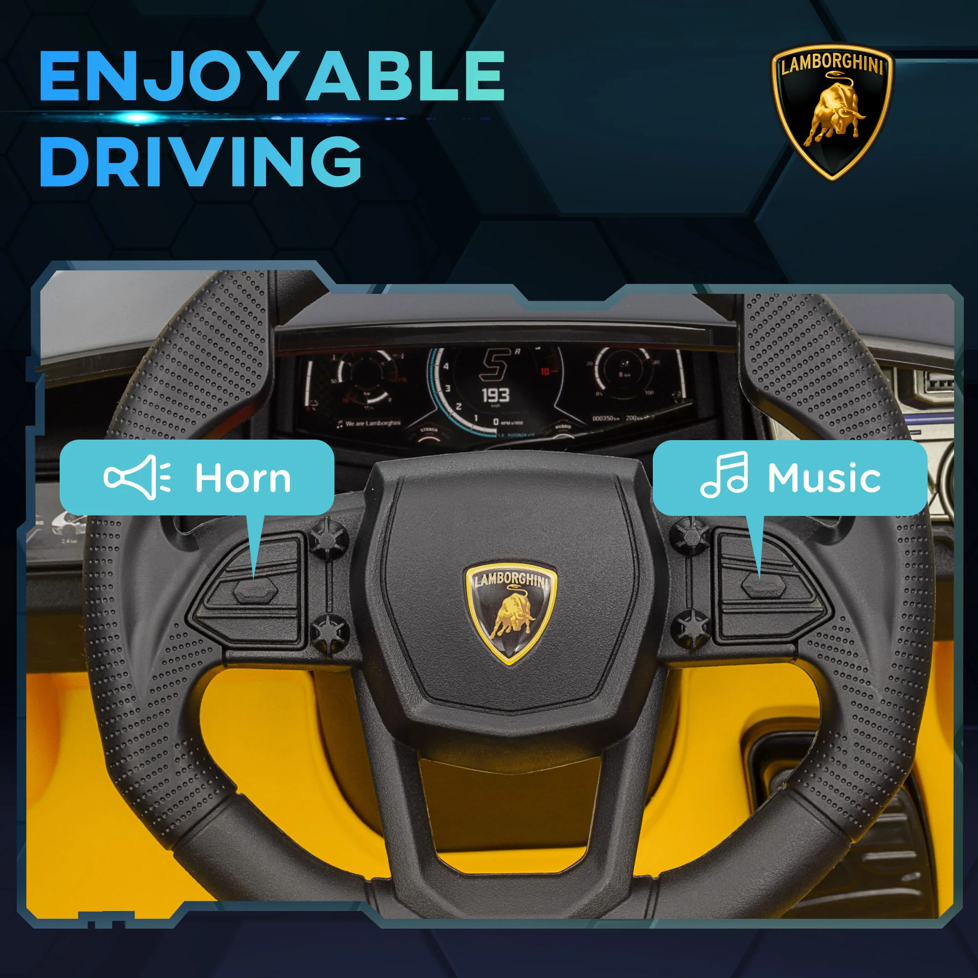 AIYAPLAY Lamborghini Revuelto Licensed Ride On Car W/ Suspension - Image 7