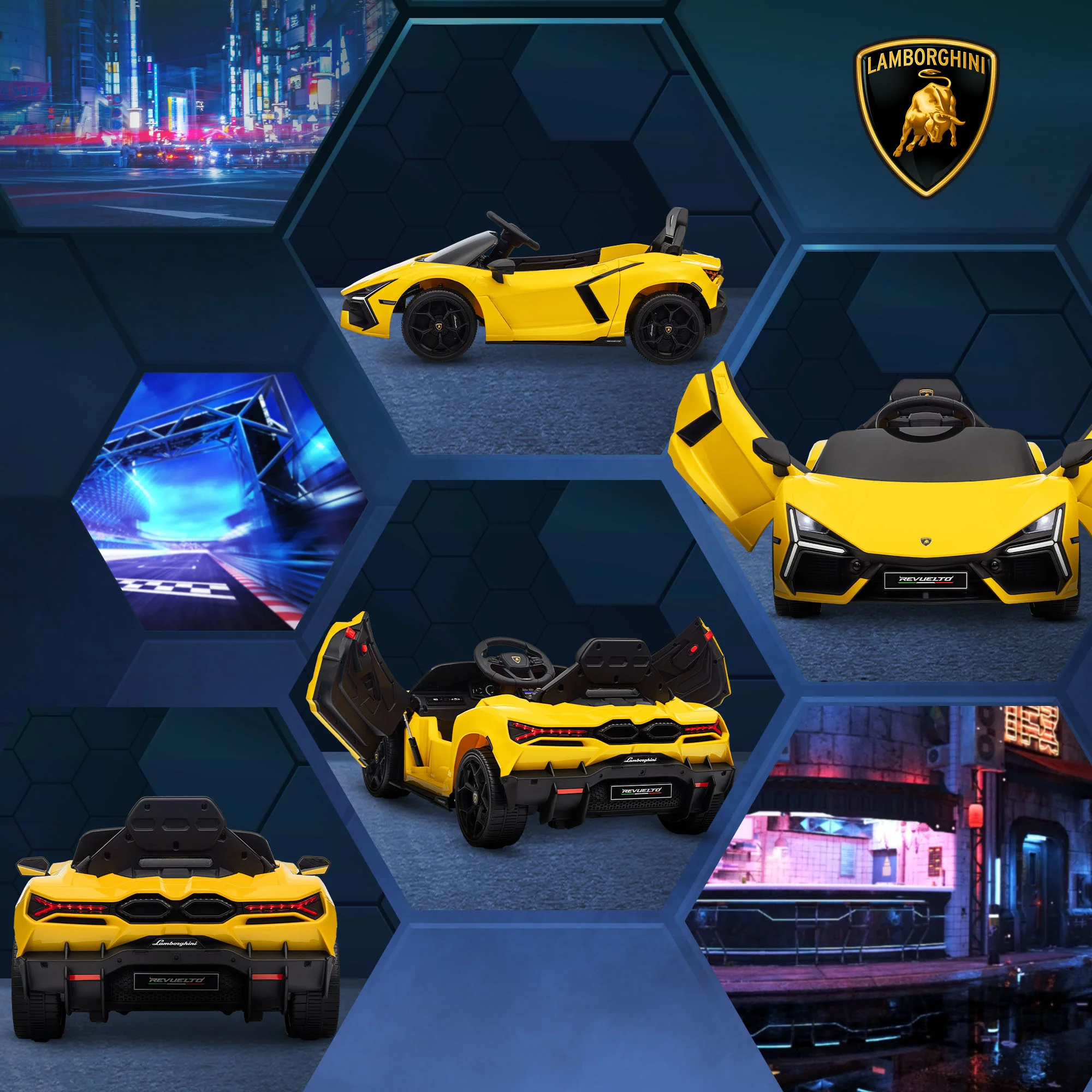 AIYAPLAY Lamborghini Revuelto Licensed Ride On Car W/ Suspension - Image 9