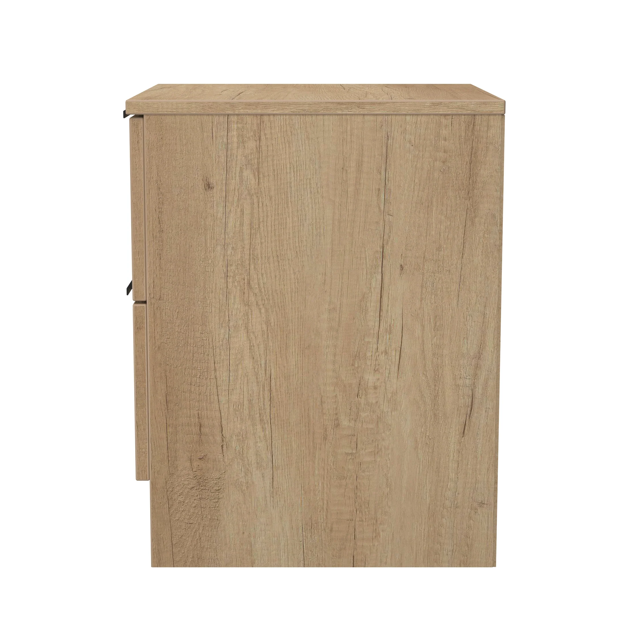 Alaska Ready Assembled 2 Drawer Bedside Cabinet in Slat Effect & Nebraska Oak - Image 2