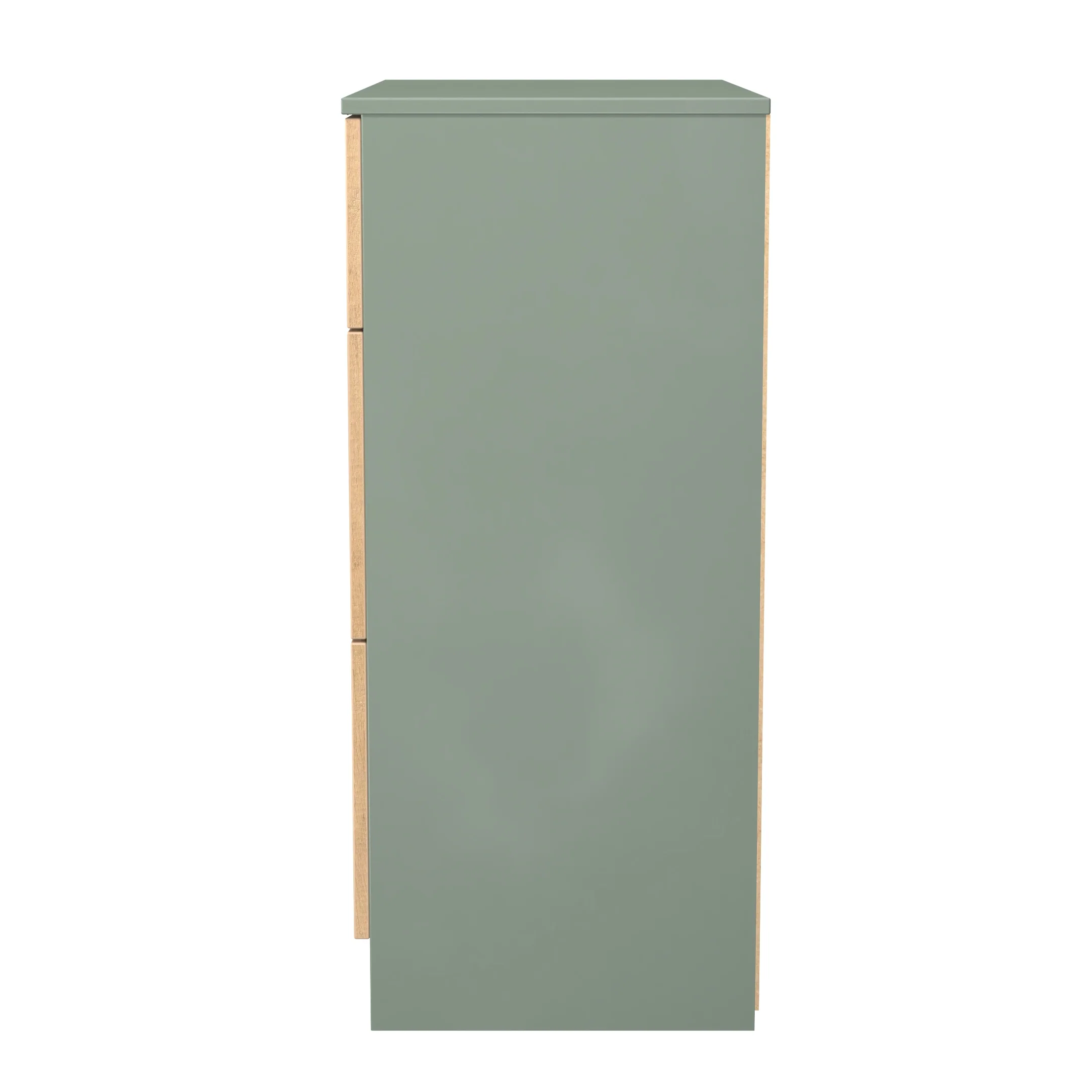 Alaska Ready Assembled 3 Drawer Deep Chest in Slat Effect & Reed Green - Image 2