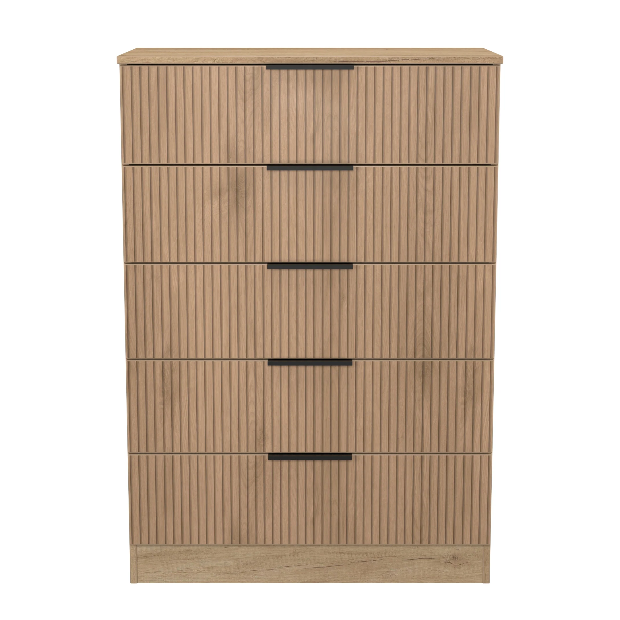 Alaska Ready Assembled 5 Drawer Chest in Slat Effect & Nebraska Oak - Image 2