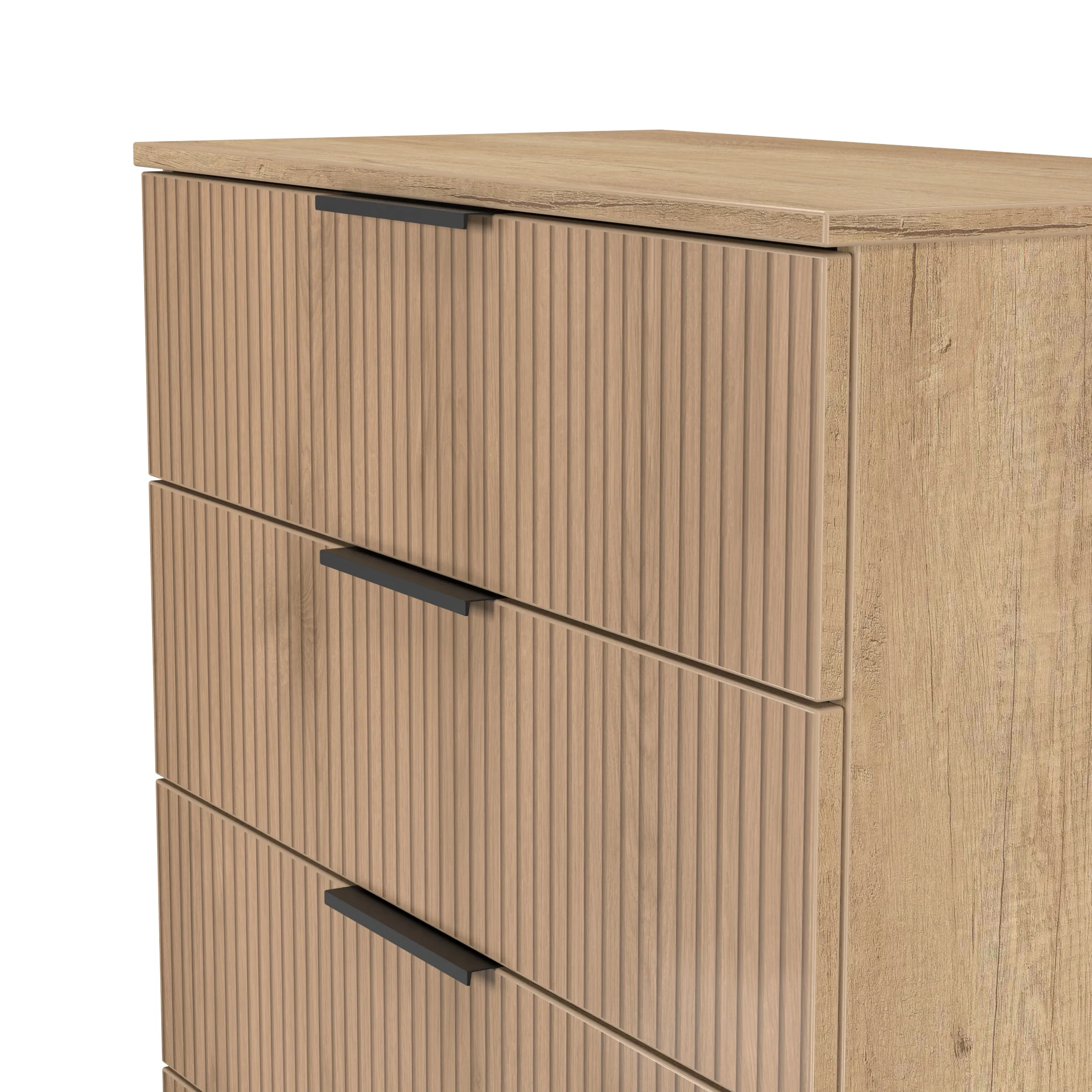 Alaska Ready Assembled 5 Drawer Chest in Slat Effect & Nebraska Oak - Image 5