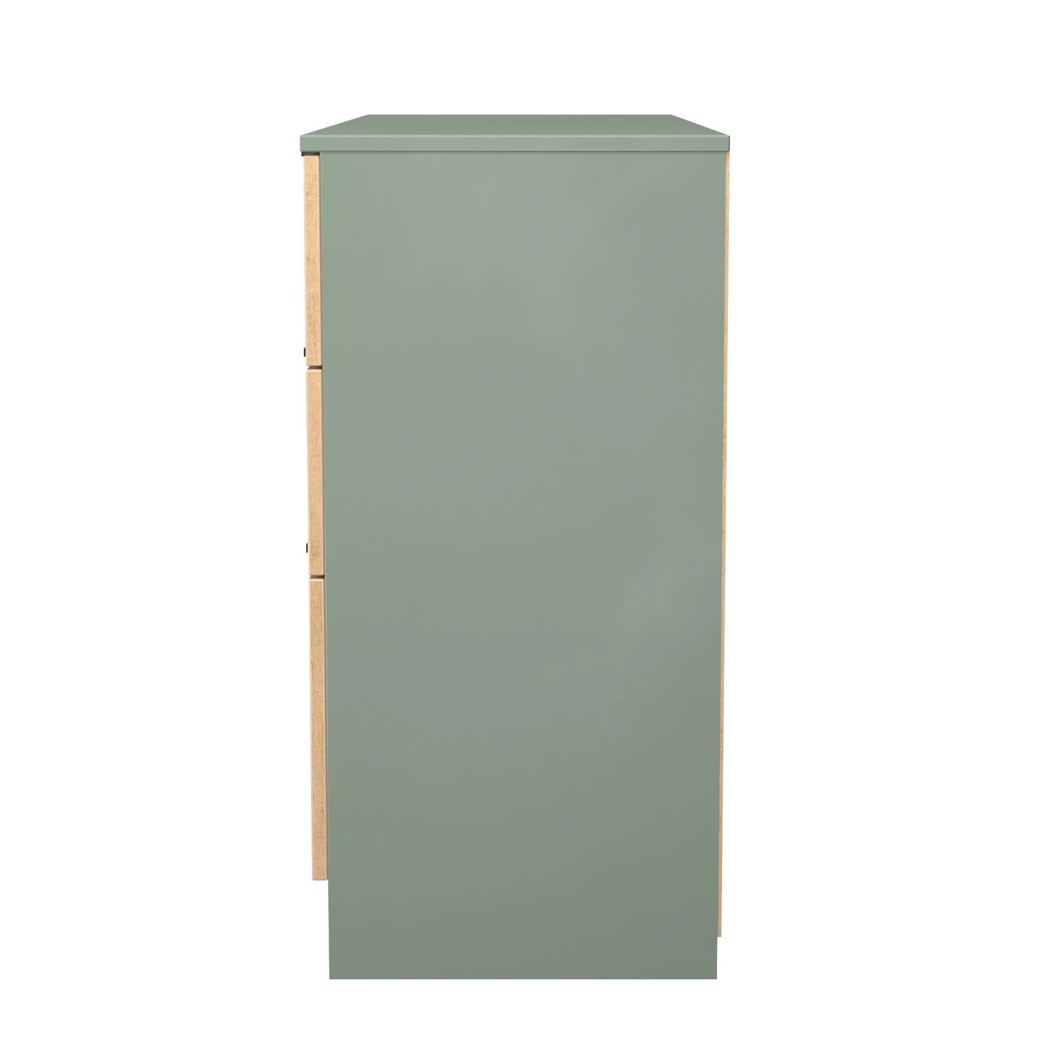 Alaska Ready Assembled 6 Drawer Wide Chest in Slat Effect & Reed Green - Image 2