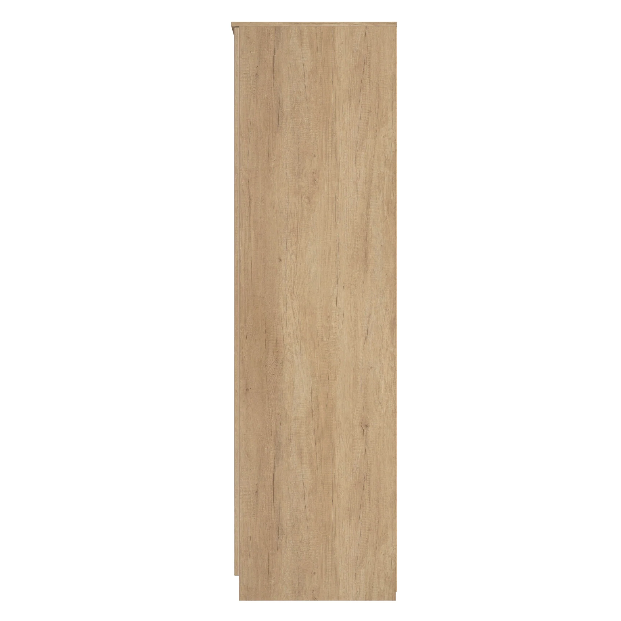 Alaska Ready Assembled Tall 2 Door Mirrored Robe in Slat Effect & Nebraska Oak - Image 2