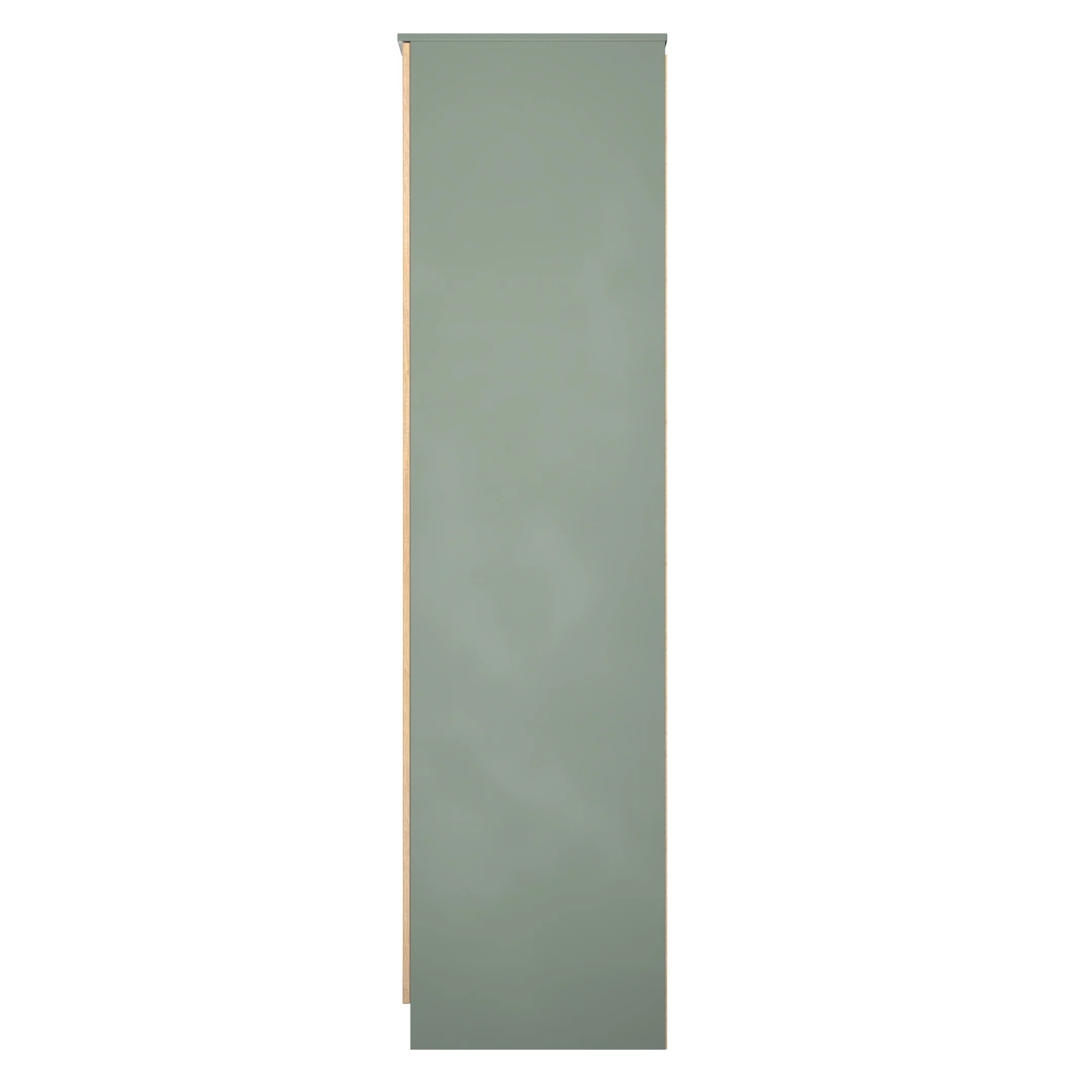 Alaska Ready Assembled Tall 2 Door Mirrored Wardrobe In Slat Effect & Reed Green - Image 2