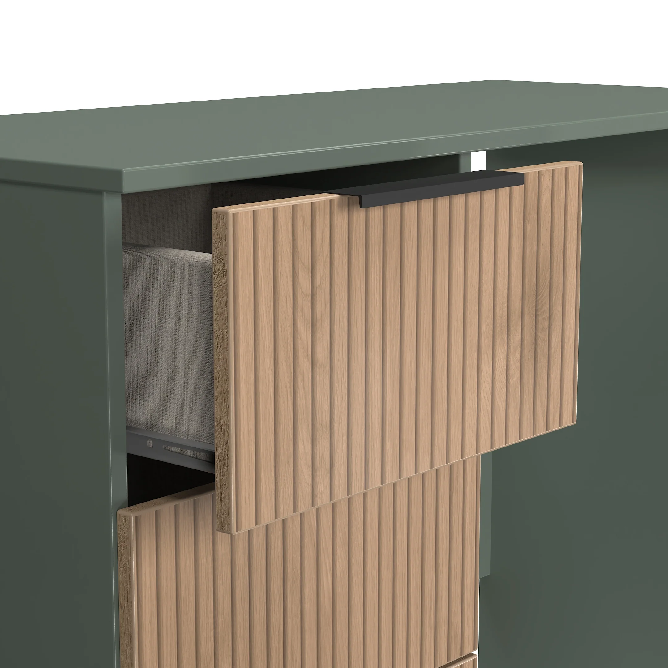 Alaska Ready Assembled Vanity in Slat Effect & Reed Green - Image 6