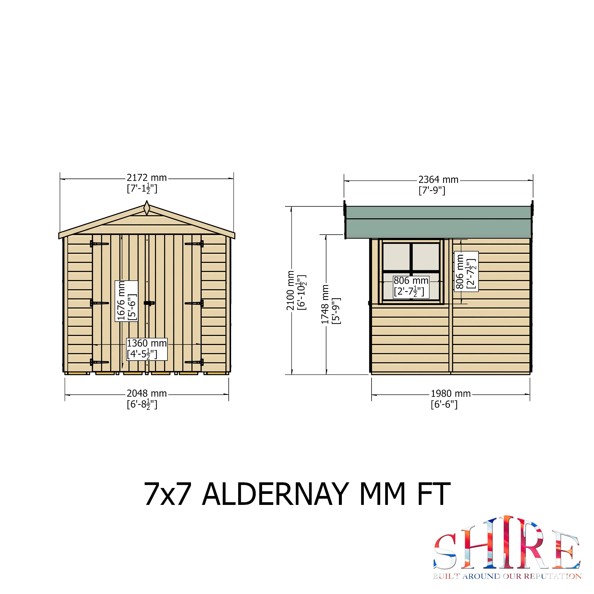 Alderney 7 X 7 Shiplap Apex Shed - Image 5