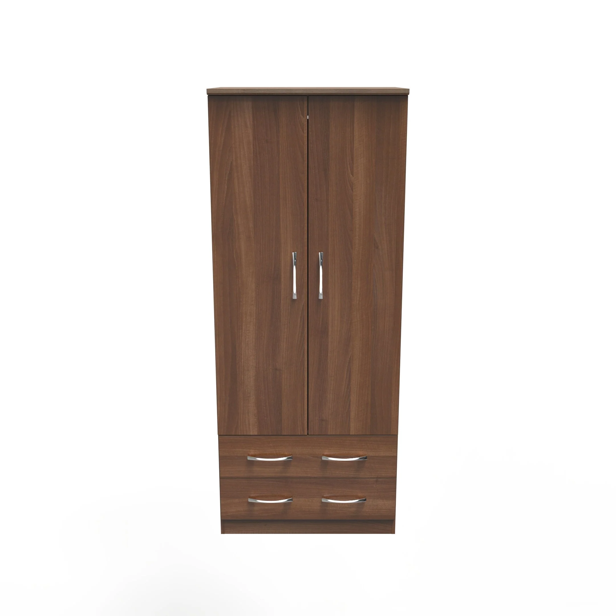 Alton Ready Assembled 2 Door 2 Drawer Wardrobe in Noche Walnut