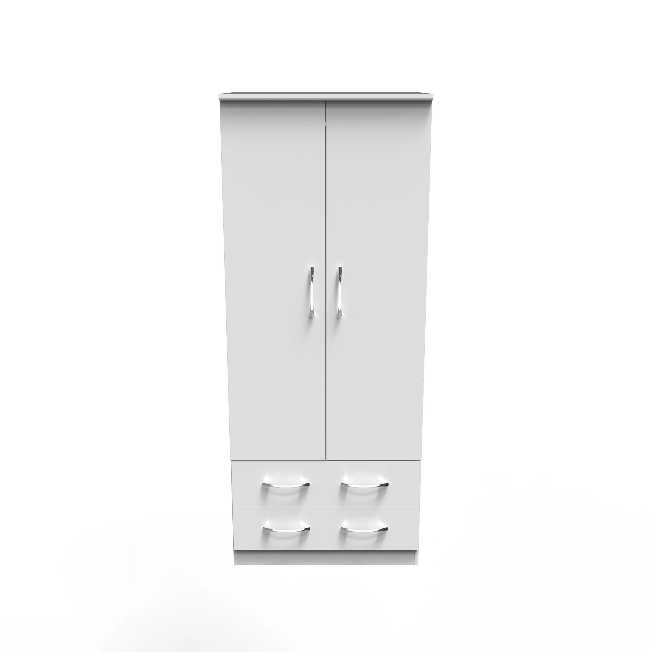 Alton Ready Assembled 2 Door 2 Drawer Wardrobe in White Matt