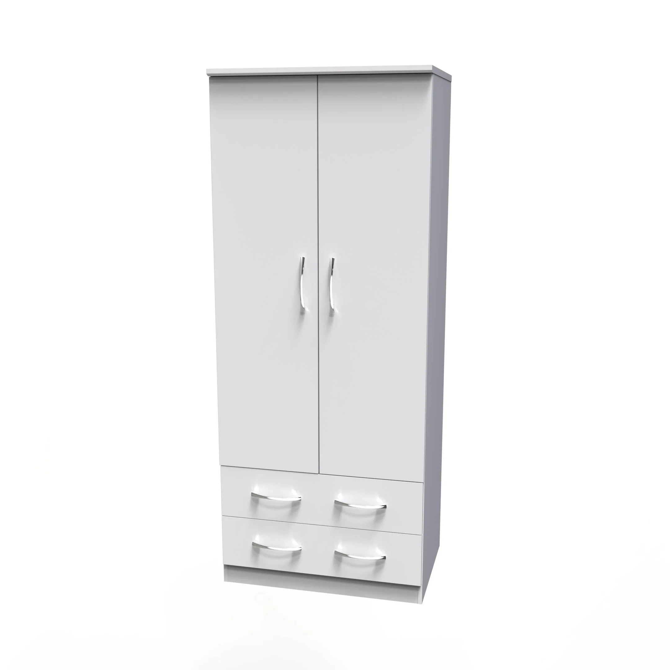 Alton Ready Assembled 2 Door 2 Drawer Wardrobe in White Matt - Image 3