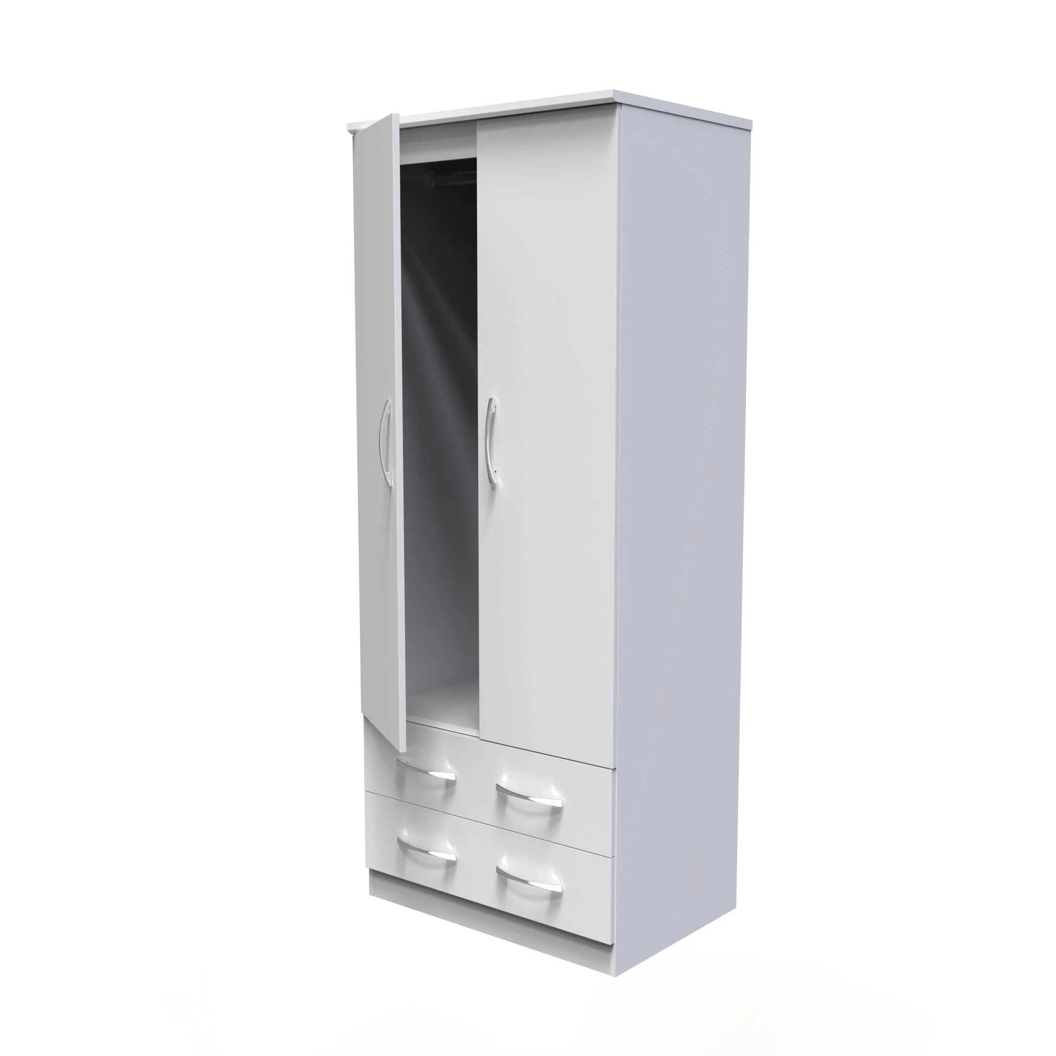 Alton Ready Assembled 2 Door 2 Drawer Wardrobe in White Matt - Image 5