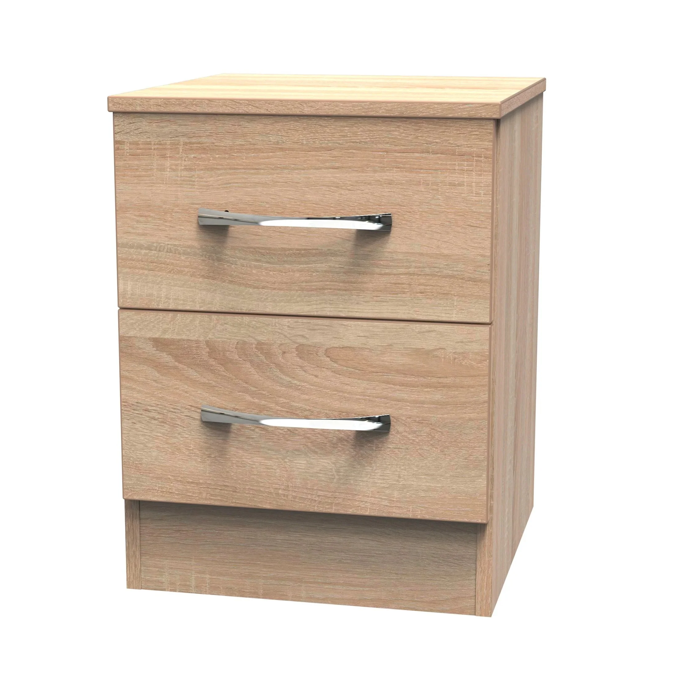 Alton Ready Assembled 2 Drawer Bedside Cabinet in Bardolino Oak - Image 2