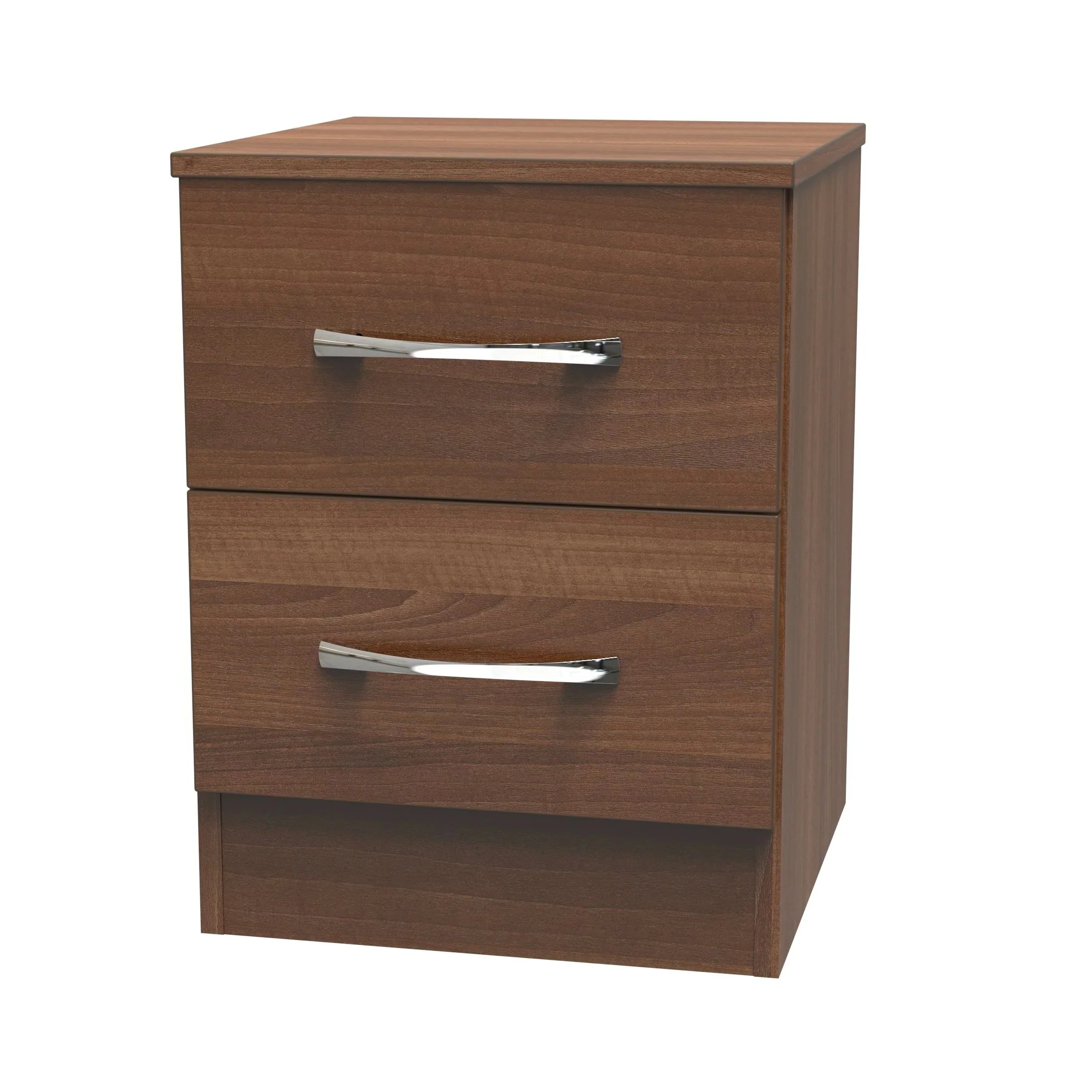 Alton Ready Assembled 2 Drawer Bedside Cabinet in Noche Walnut - Image 2