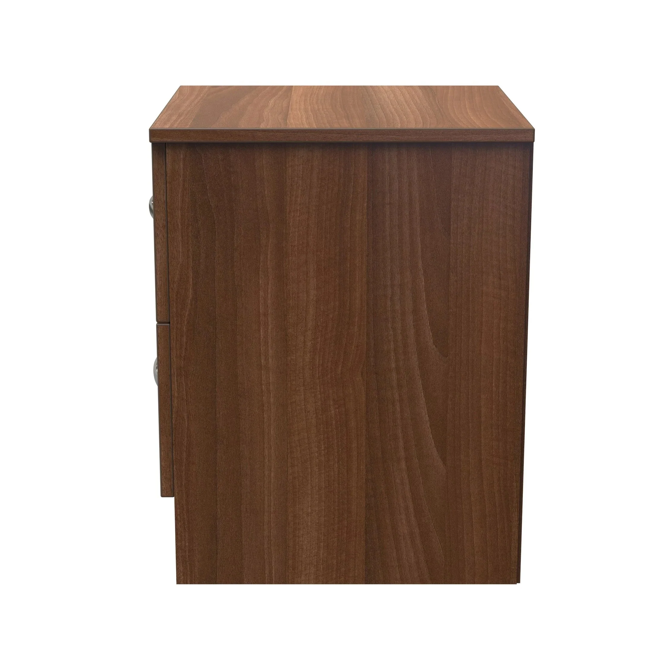 Alton Ready Assembled 2 Drawer Bedside Cabinet in Noche Walnut - Image 3