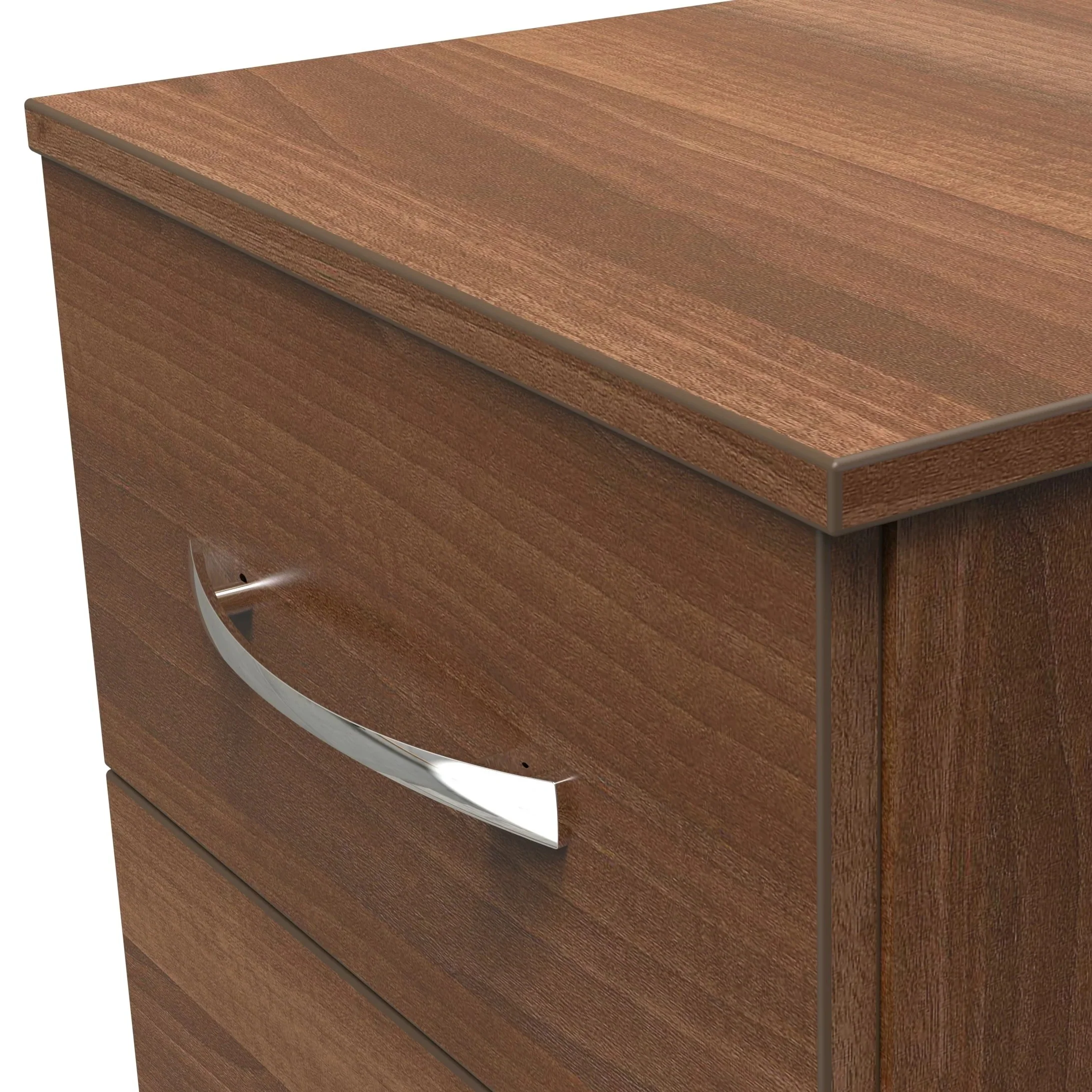 Alton Ready Assembled 2 Drawer Bedside Cabinet in Noche Walnut - Image 4